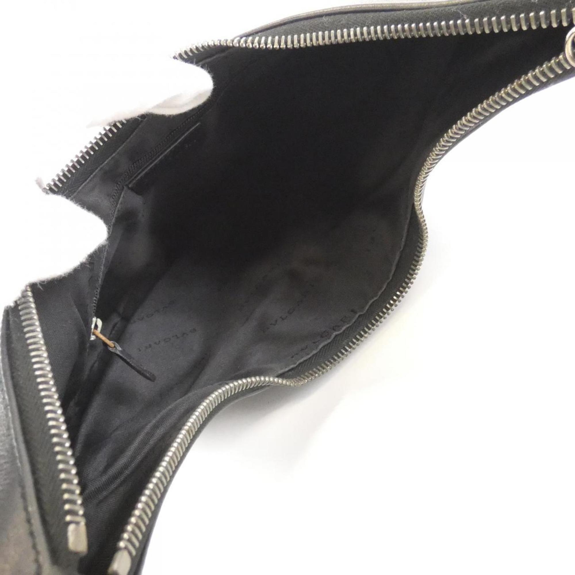 Bvlgari Black Denim Leather Shoulder Bag (Pre-Owned)