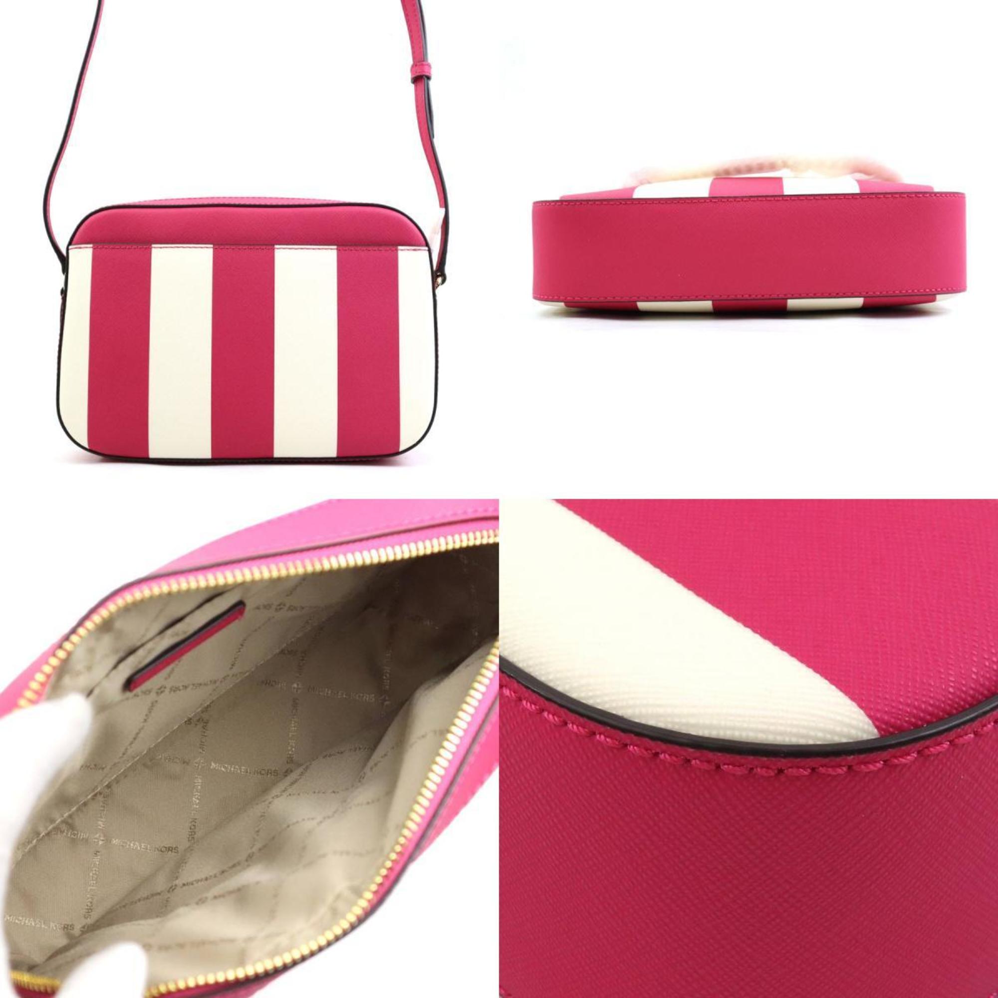 Michael Kors Pink White Leather Shoulder Bag (Pre-Owned)