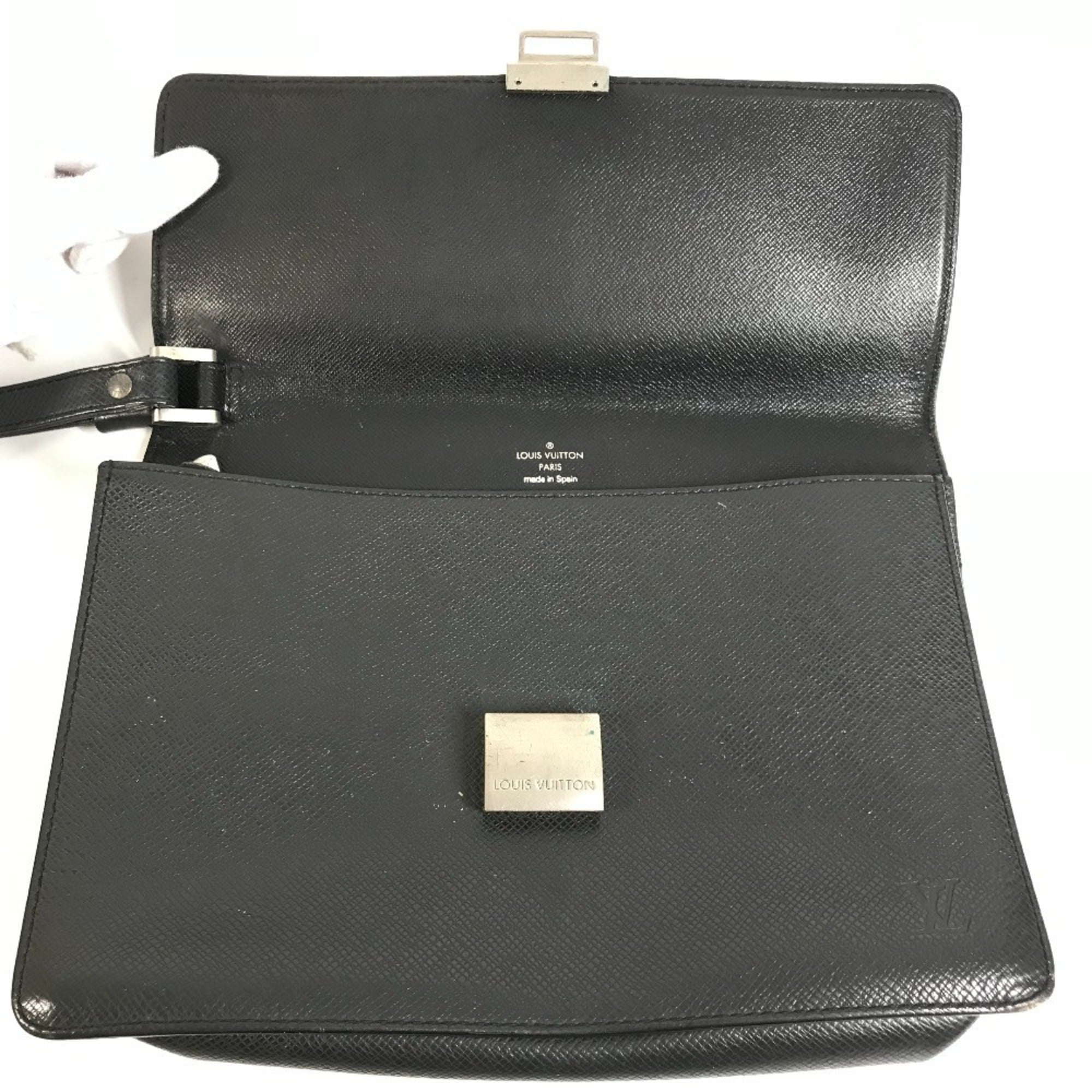 Louis Vuitton Ardoise Black Taiga Leather Clutch Bag Handbag Pouch (Pre-Owned)