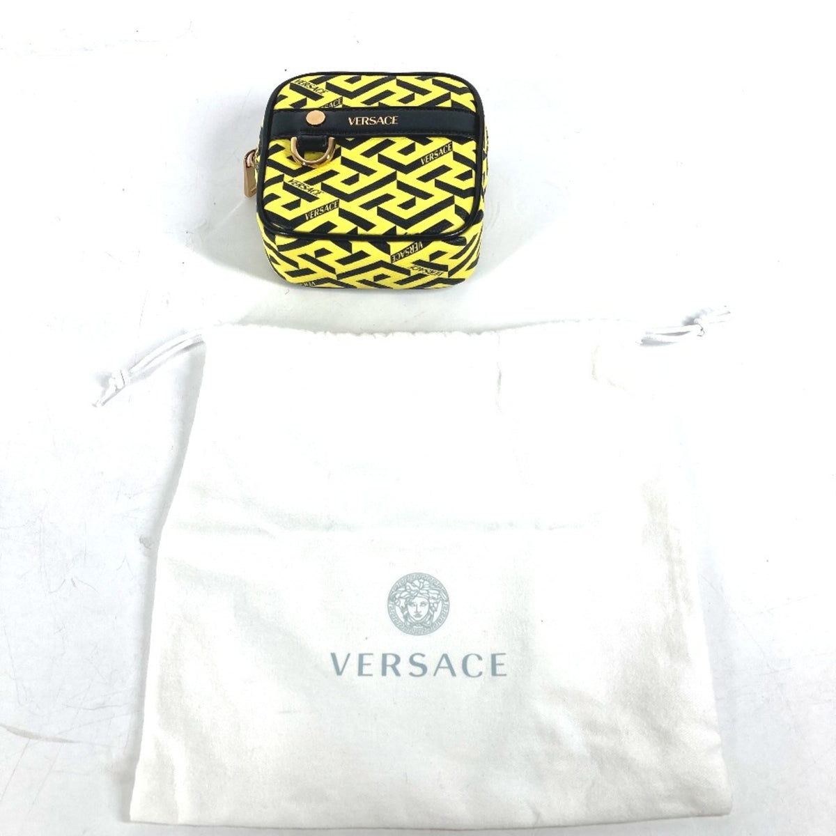 Versace Black Yellow Leather Pouch (Pre-Owned)