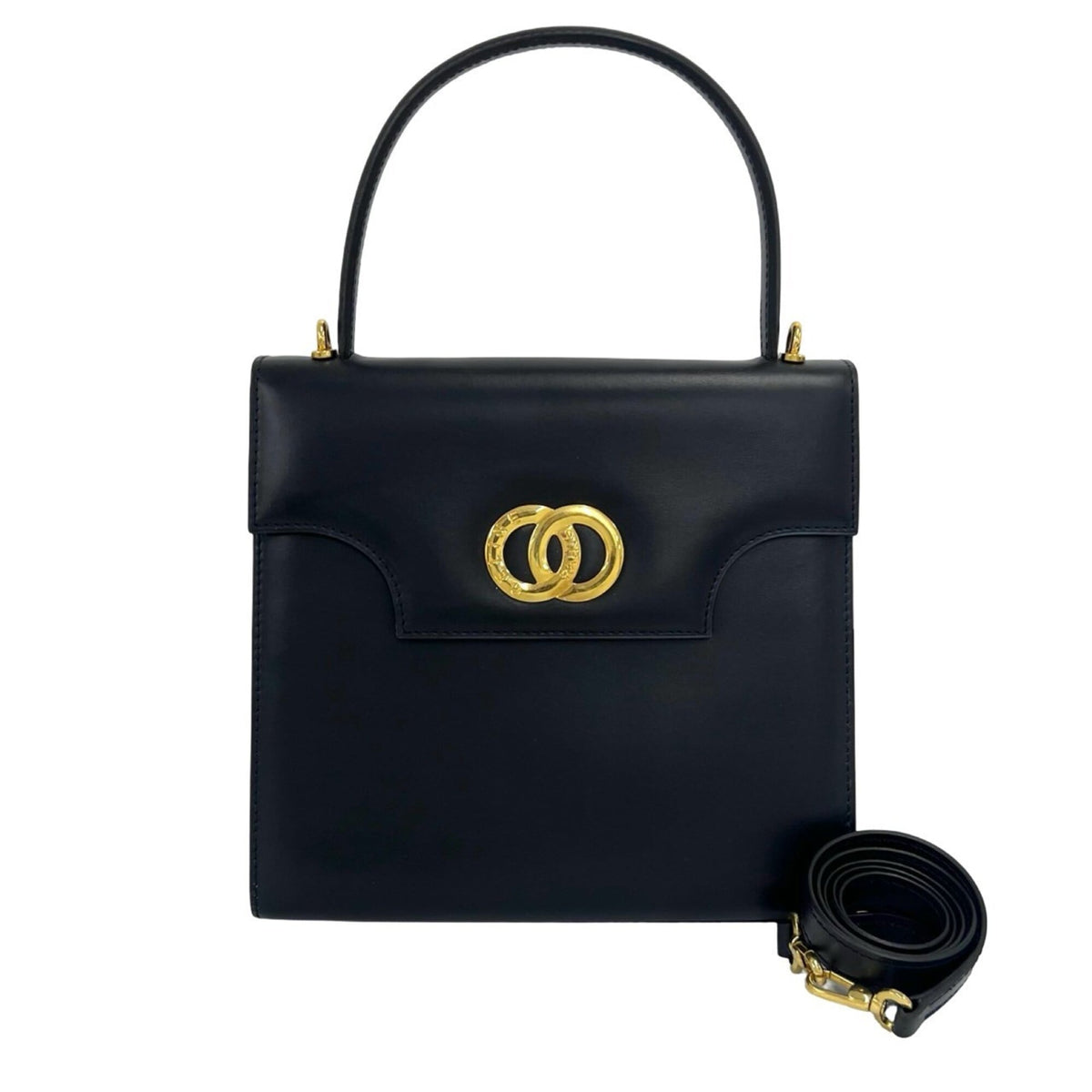 Celine Navy Leather Handbag Shoulder Bag (Pre-Owned)