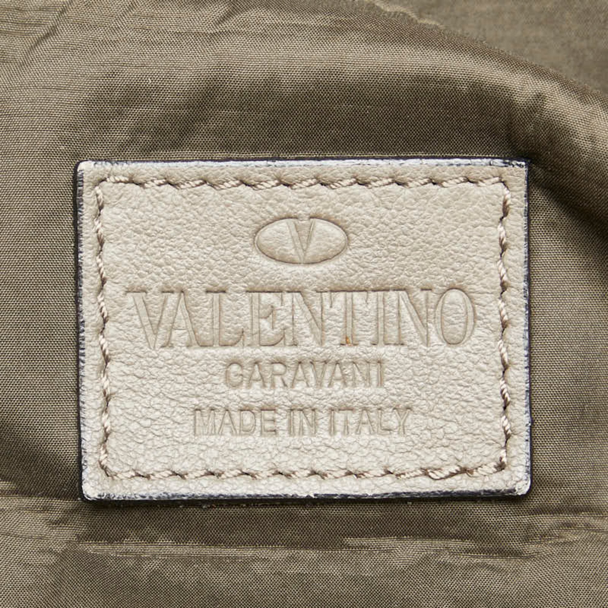 Valentino Blue Khaki Nylon Leather Backpack (Pre-Owned)