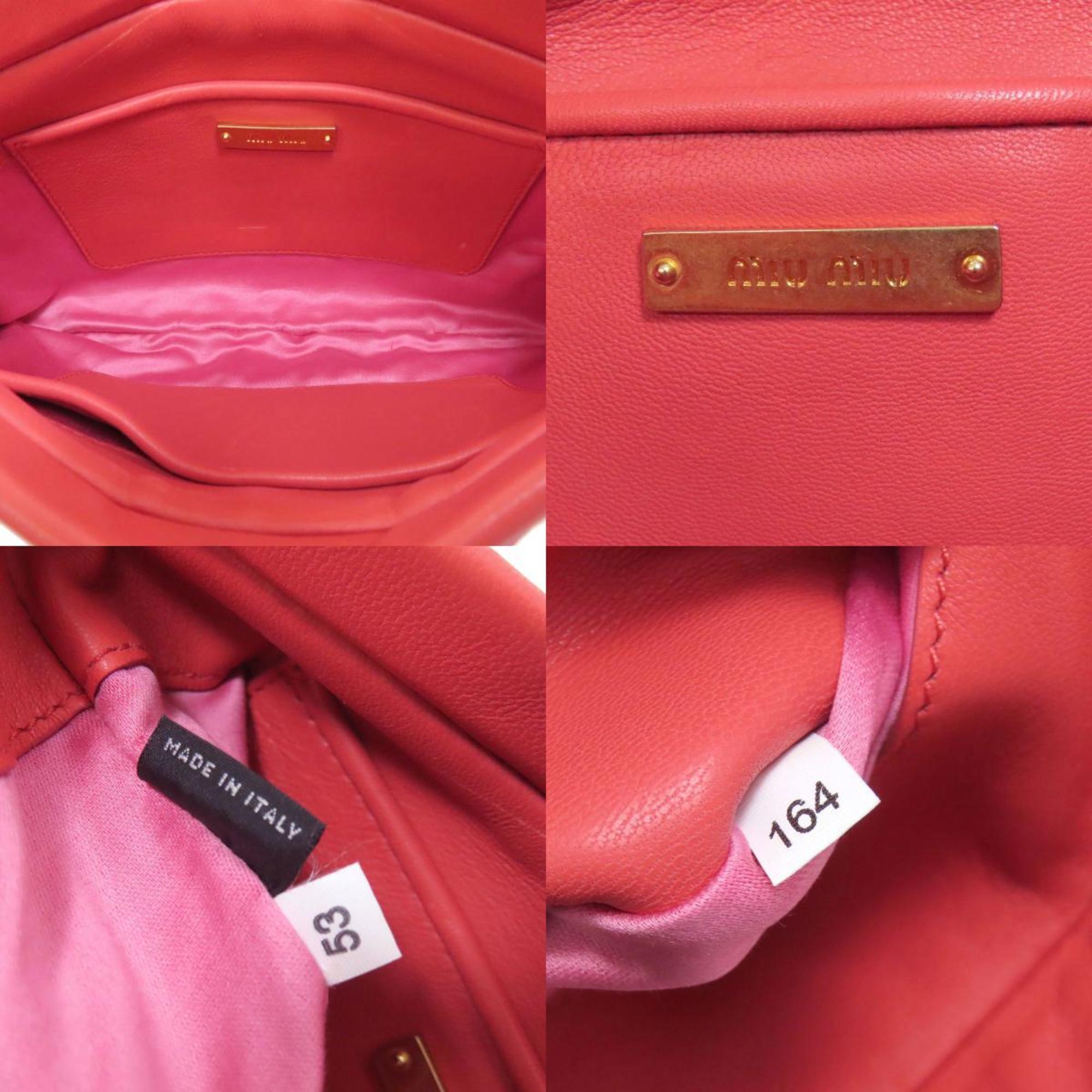 Miu Miu Orange Leather Shoulder Bag (Pre-Owned)
