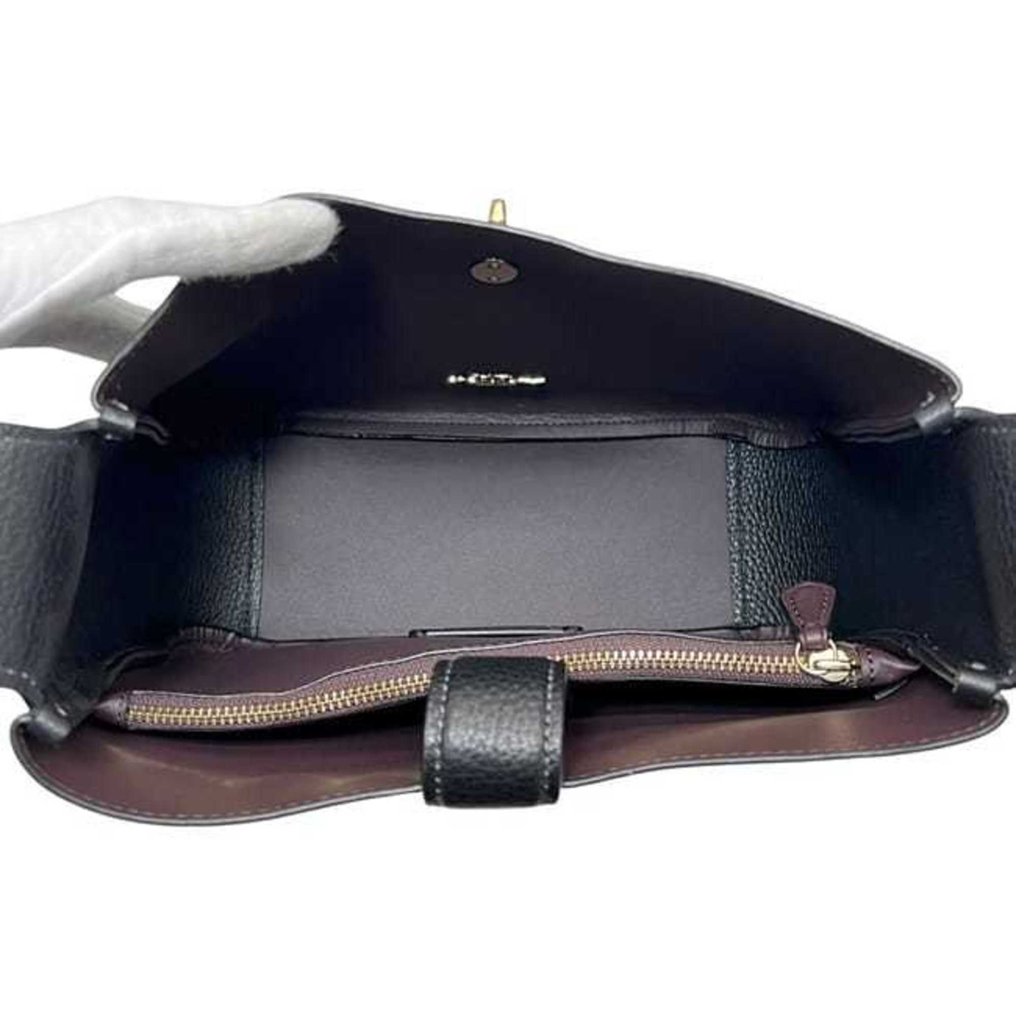 Coach Black Leather Shoulder Bag (Pre-Owned)