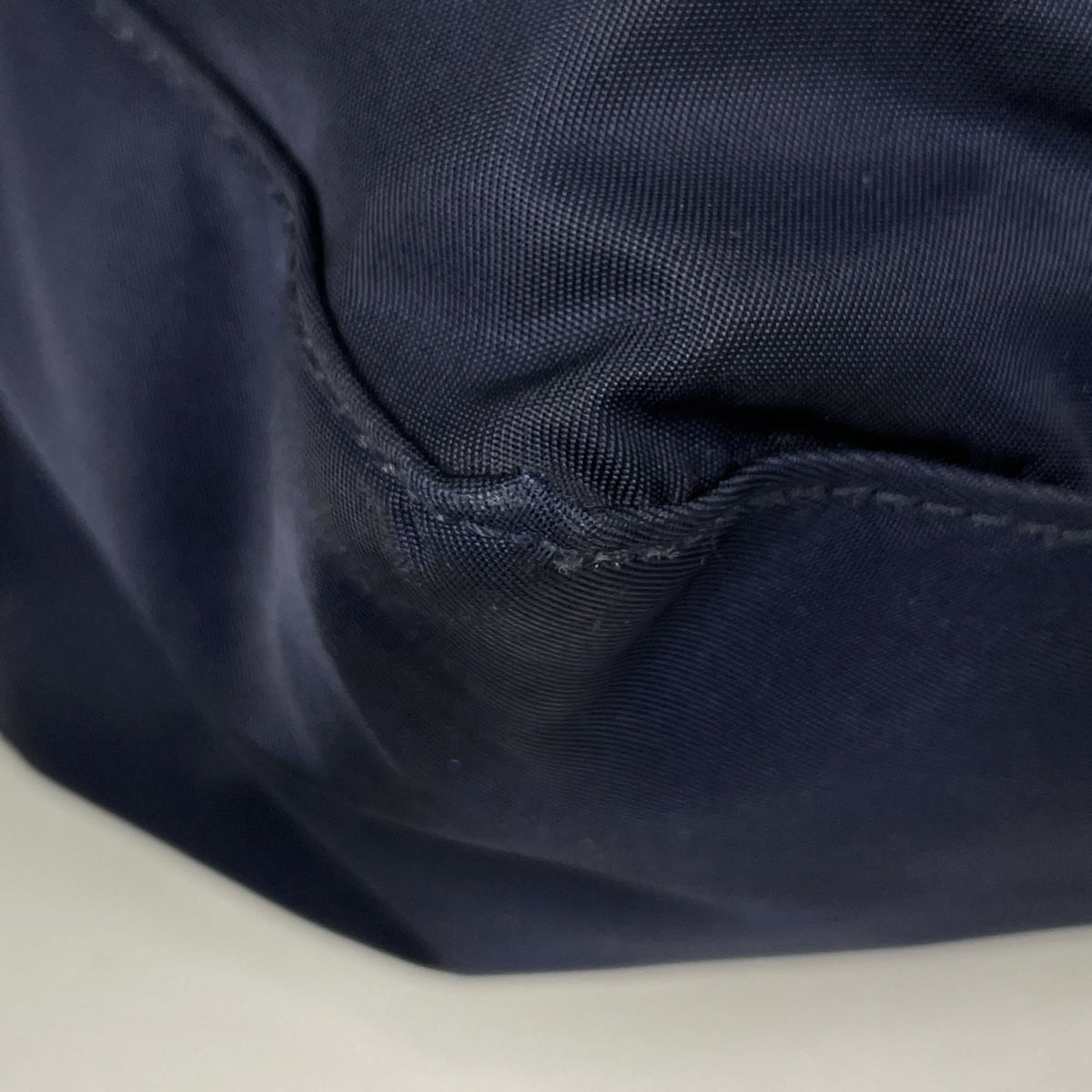 Prada Navy Nylon Leather Tote Bag (Pre-Owned)
