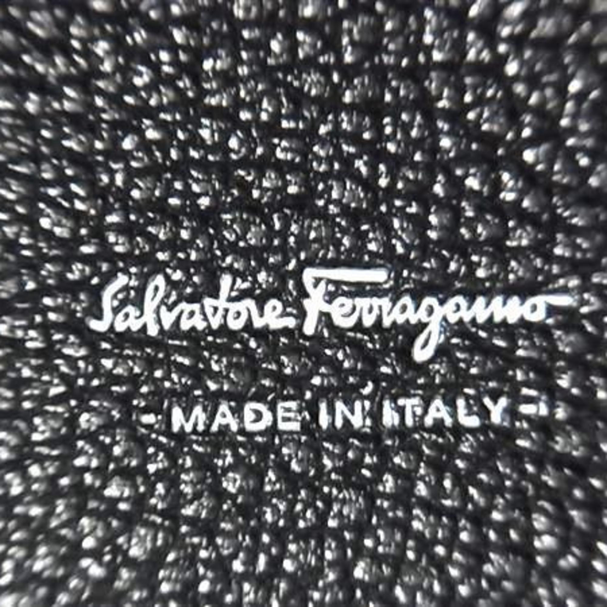 Salvatore Ferragamo Black Felt Leather Handbag Shoulder Bag Tote Bag (Pre-Owned)