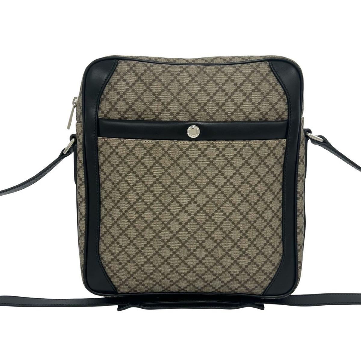 Gucci Beige Black Pvc Leather Pochette Shoulder Bag (Pre-Owned)