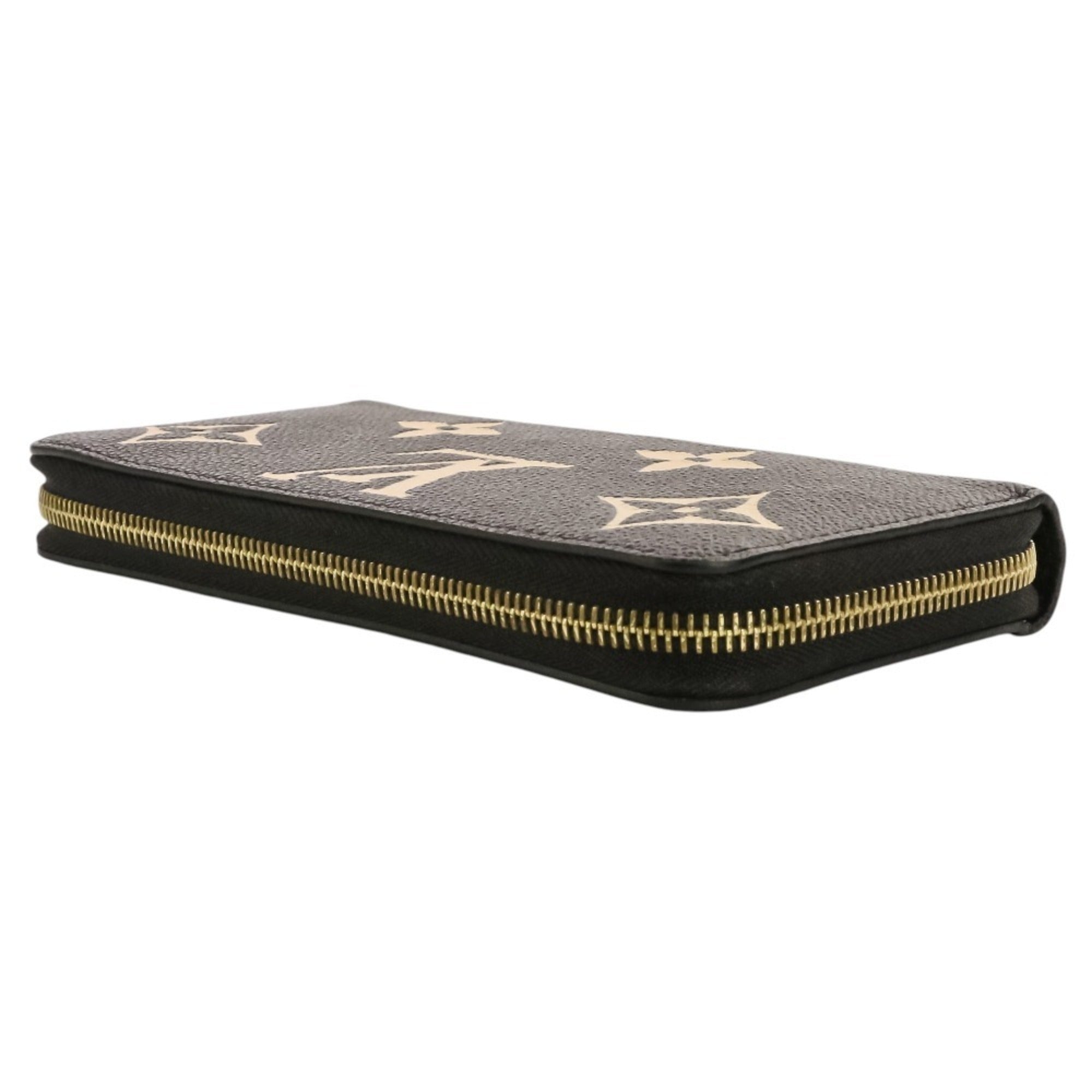 Louis Vuitton Beige Black Monogram Empreinte Long Wallet (Bi-Fold) (Pre-Owned)
