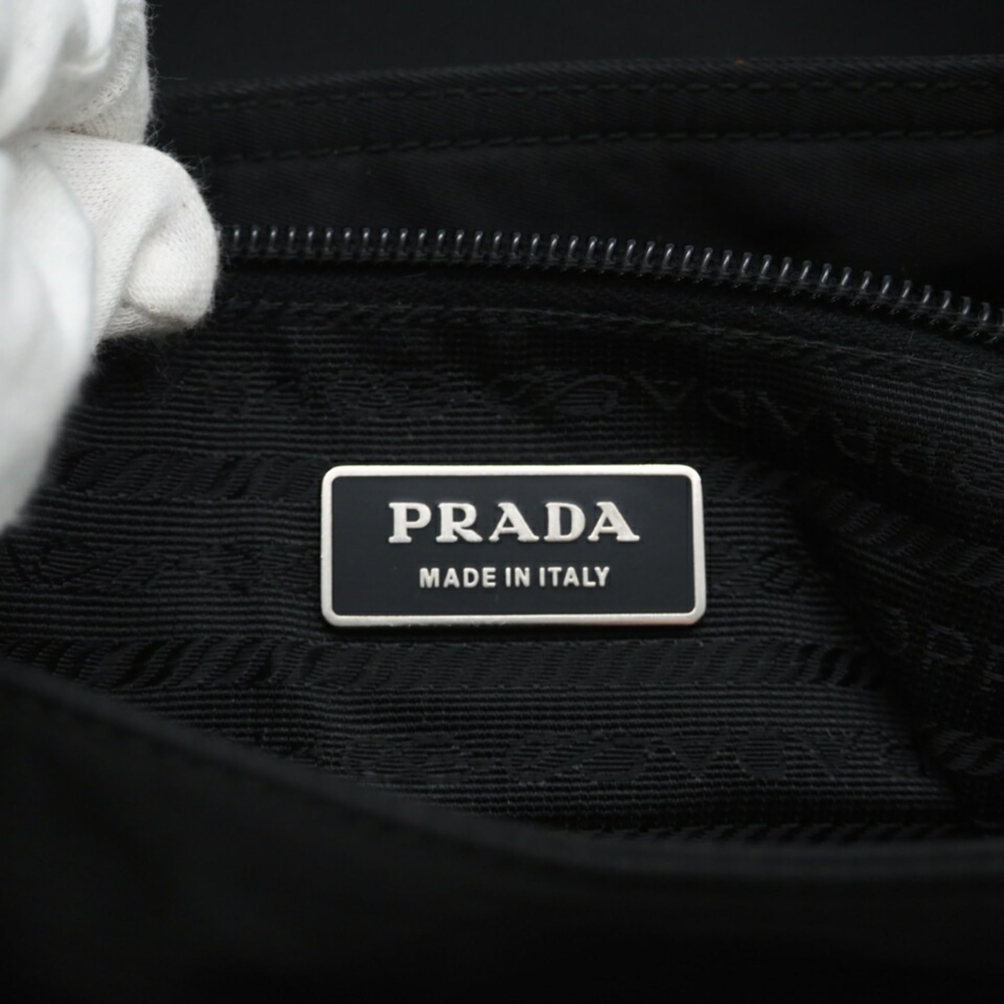 Prada Black Nero Nylon Leather Shoulder Bag (Pre-Owned)