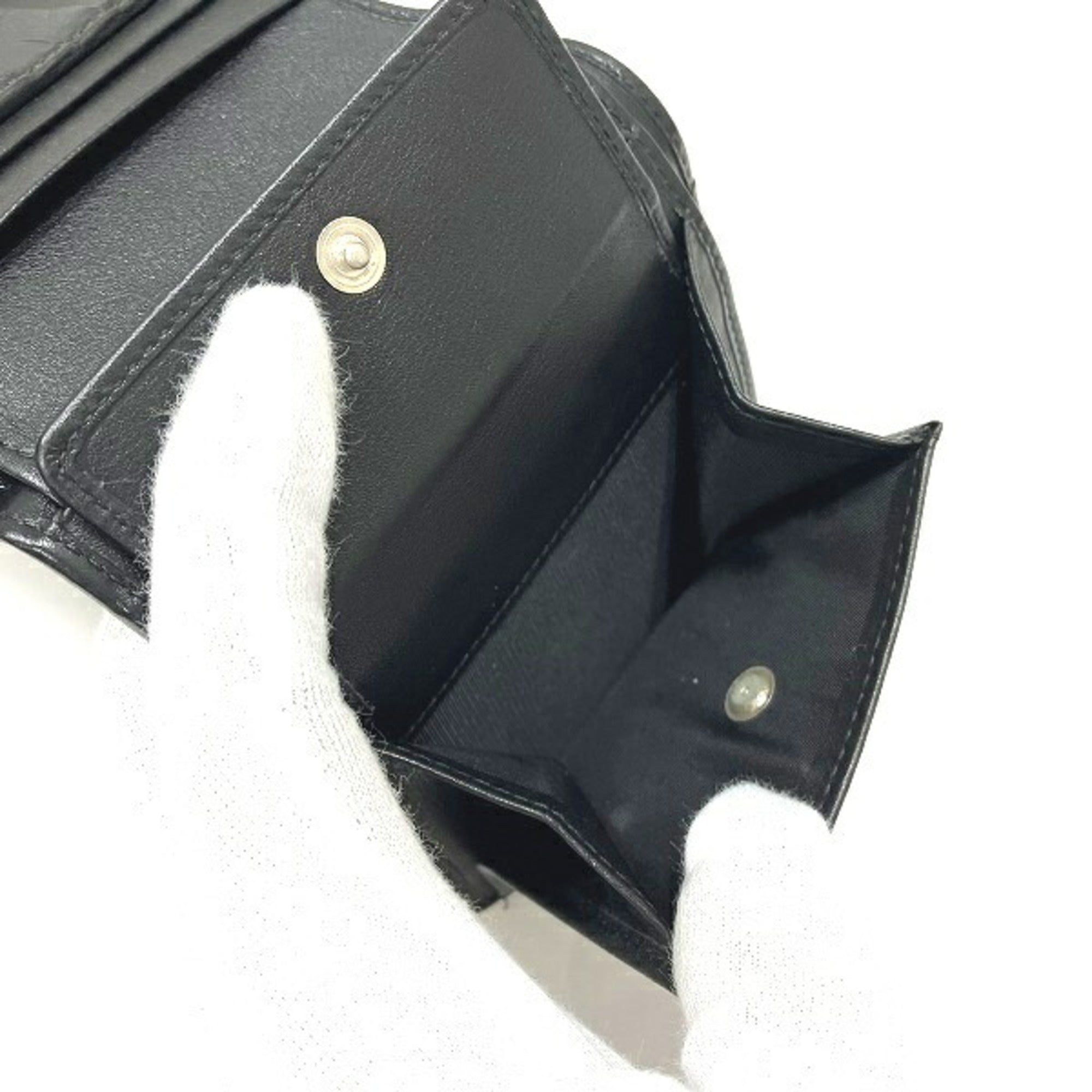 Salvatore Ferragamo Black Leather Wallet (Bi-Fold) (Pre-Owned)