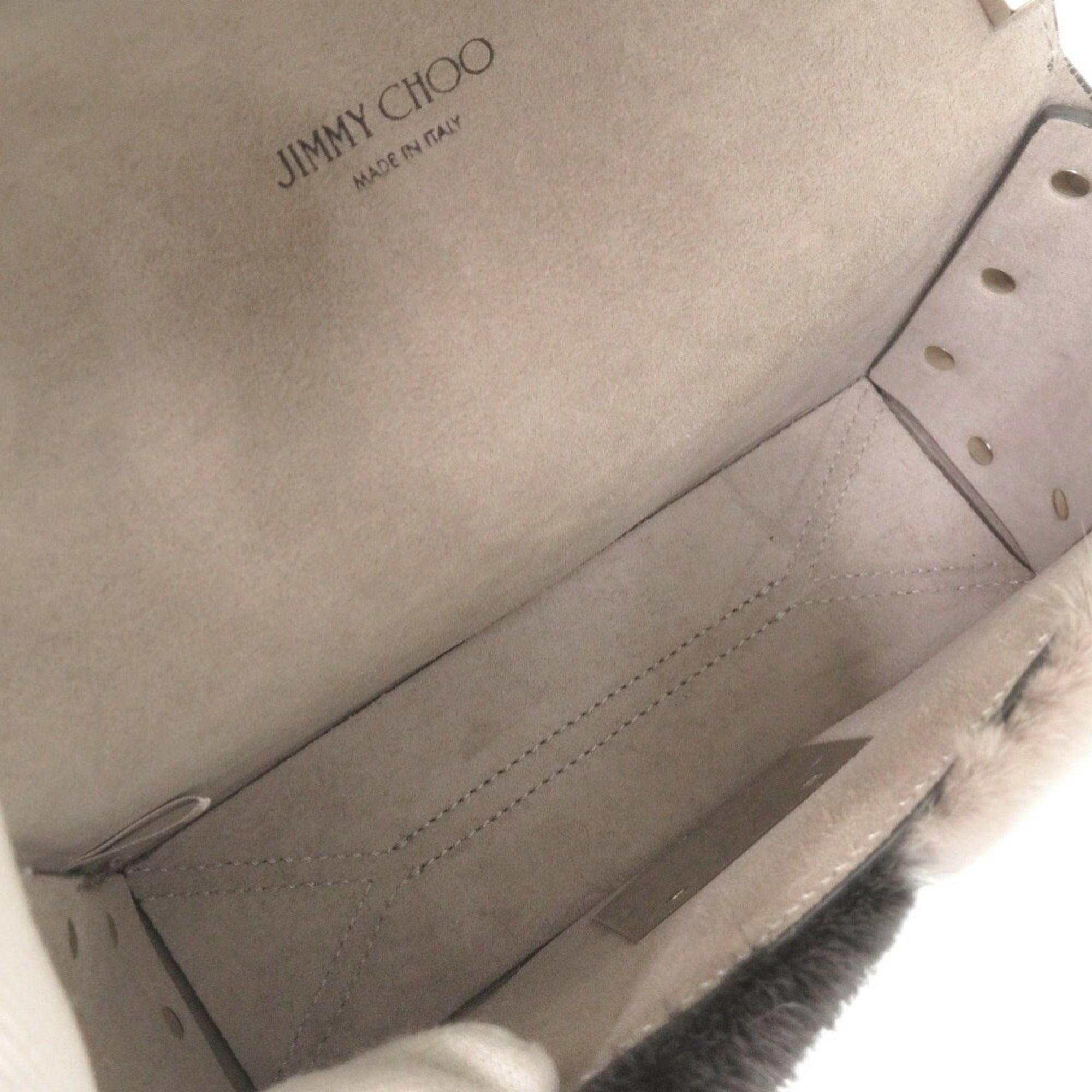 Jimmy Choo Gray Silver Leather Shoulder Bag (Pre-Owned)