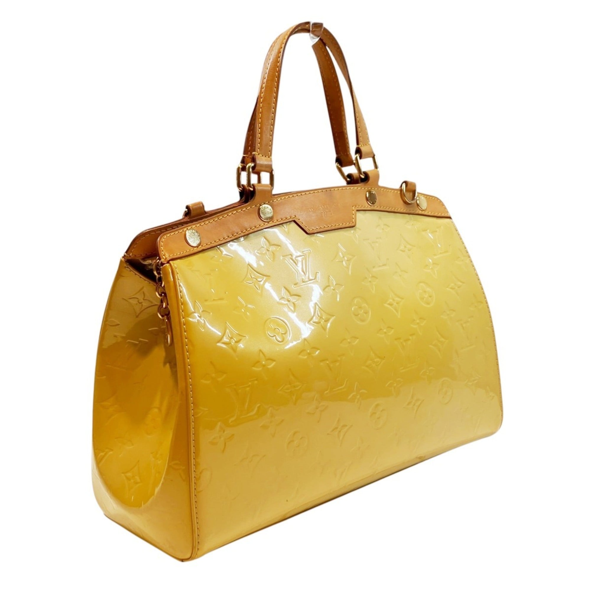Louis Vuitton Vernis Yellow Leather Handbag (Pre-Owned)