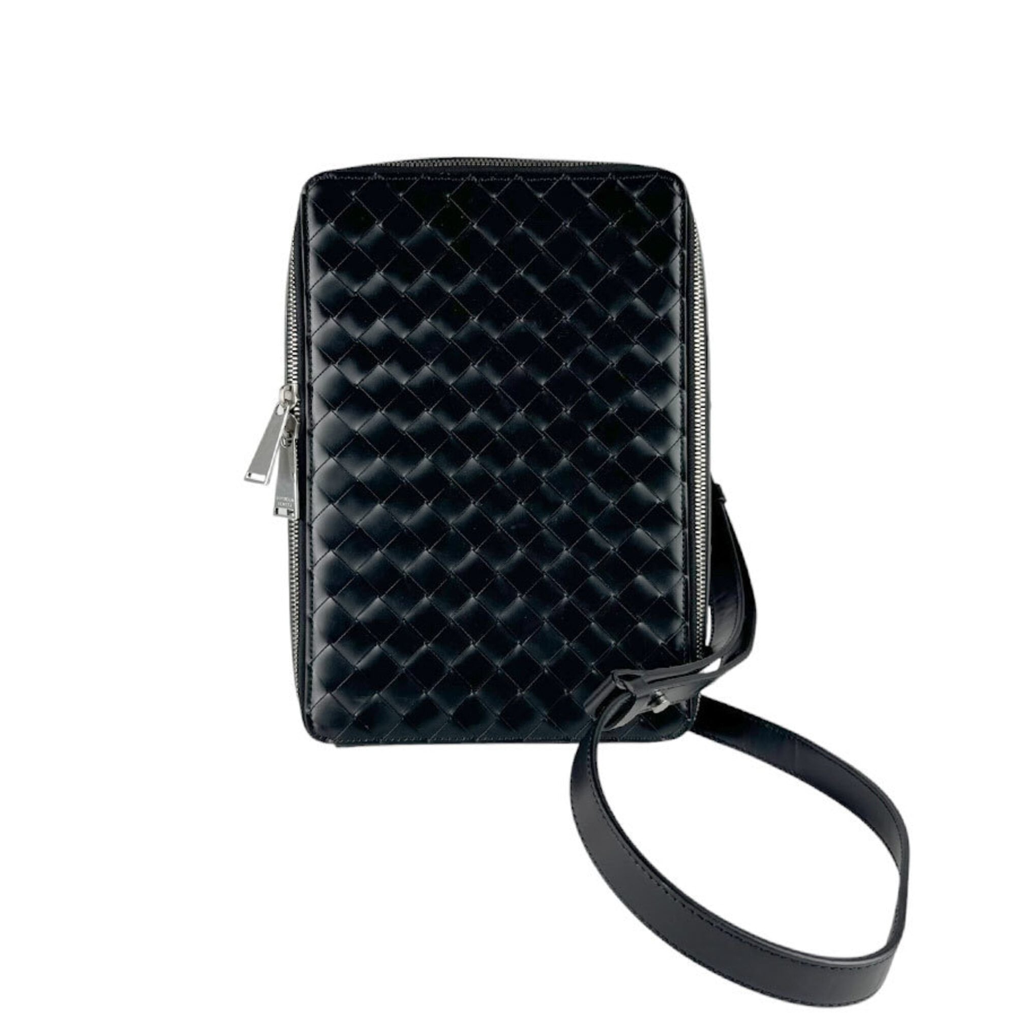 Bottega Veneta Black Leather Shoulder Bag (Pre-Owned)