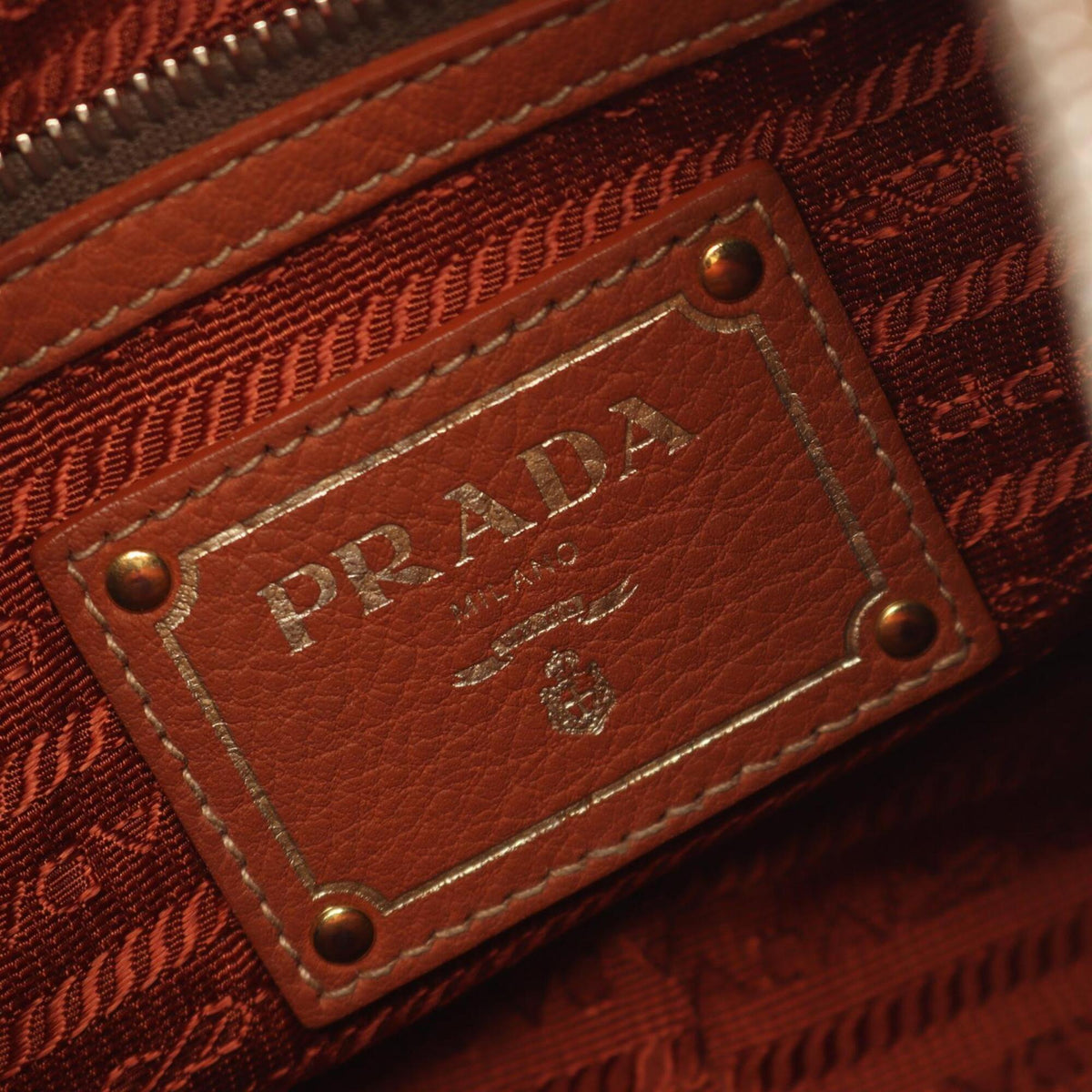 Prada Brown Leather Handbag Shoulder Bag (Pre-Owned)