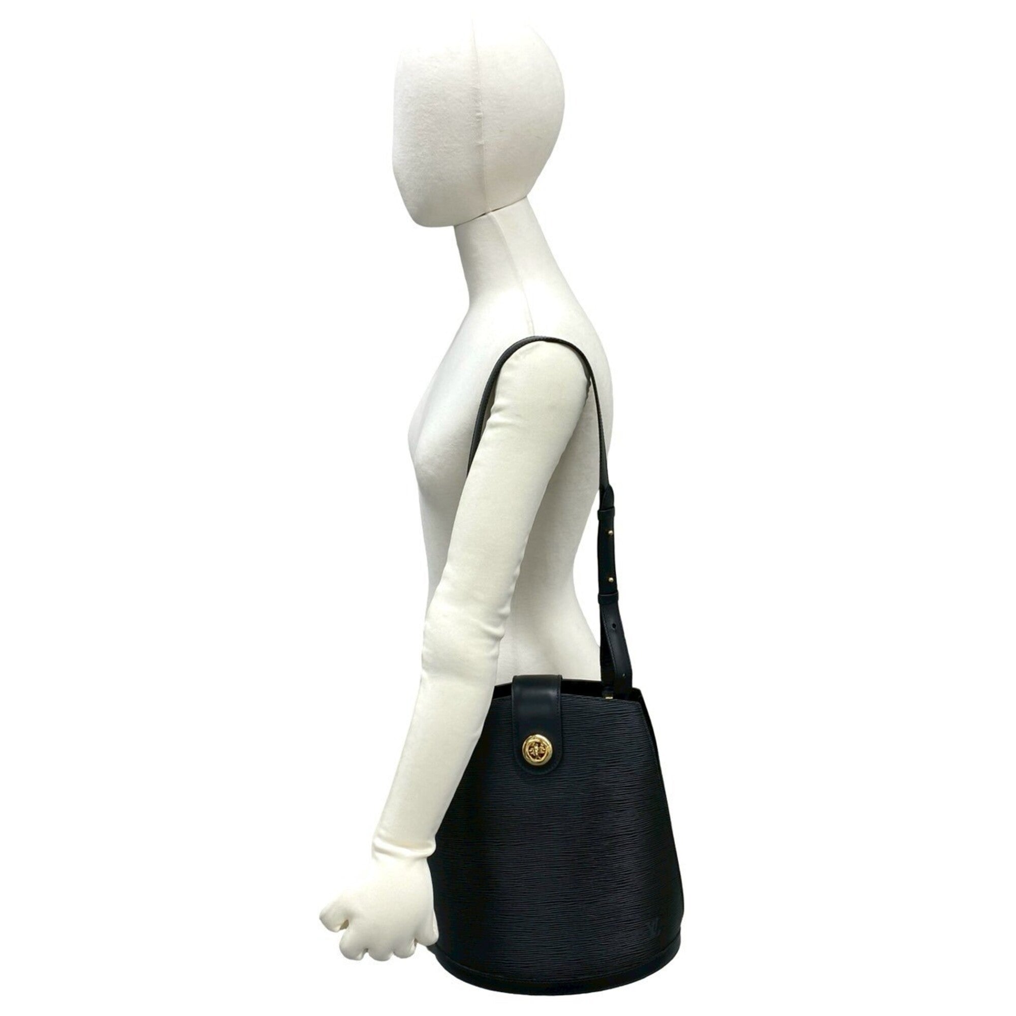 Louis Vuitton Black Leather Shoulder Bag (Pre-Owned)