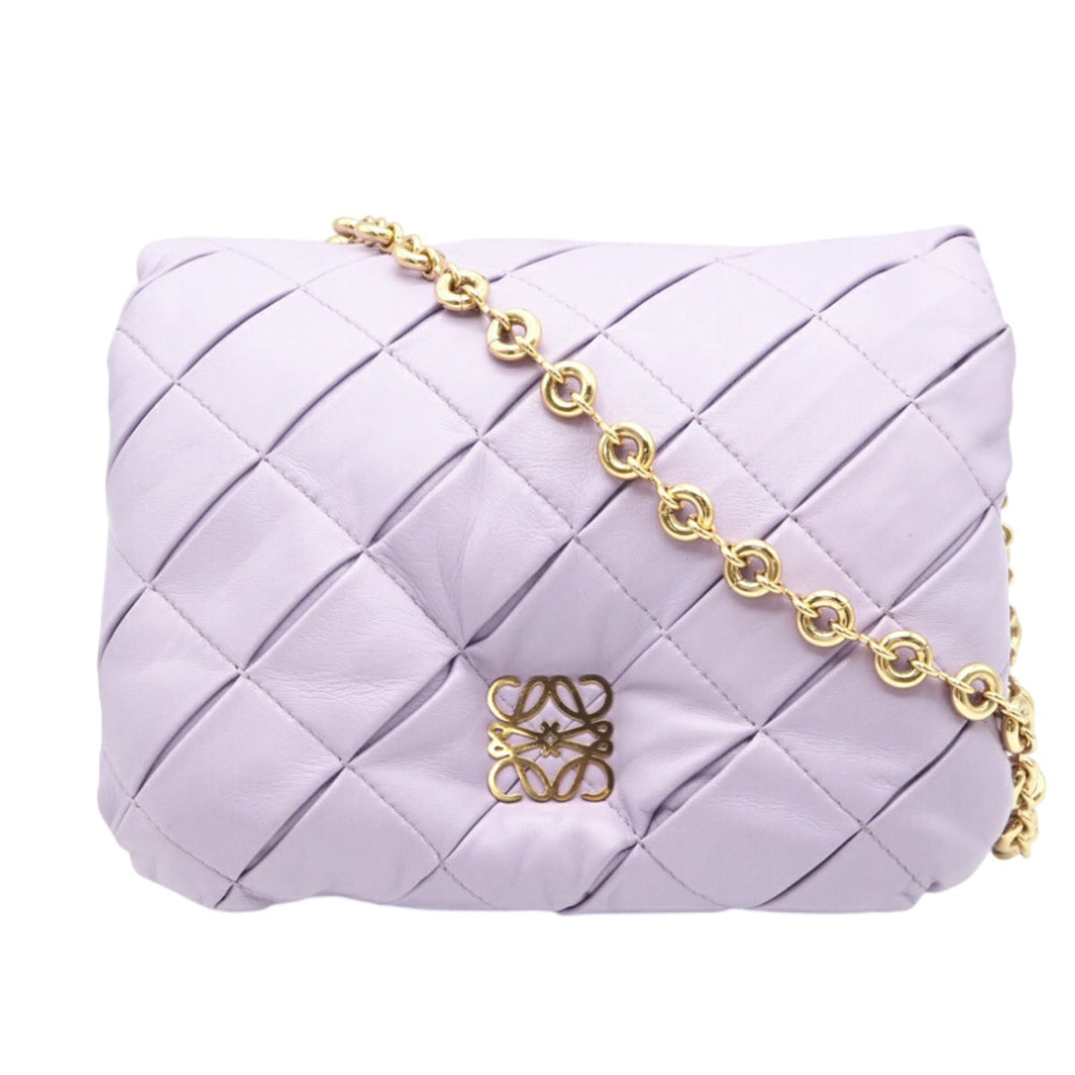 Loewe Purple Leather Shoulder Bag (Pre-Owned)
