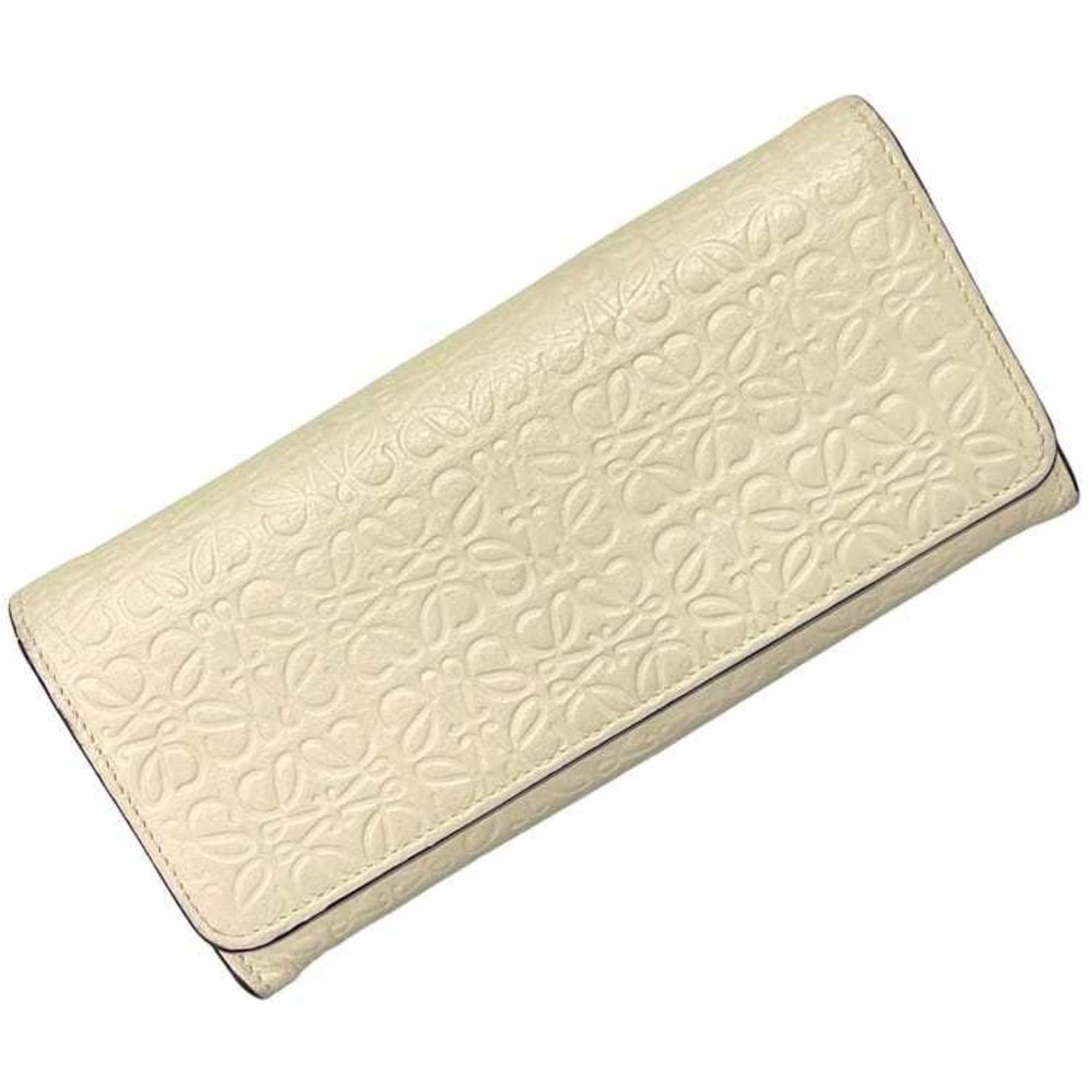 Loewe Beige Leather Long Wallet (Bi-Fold) (Pre-Owned)