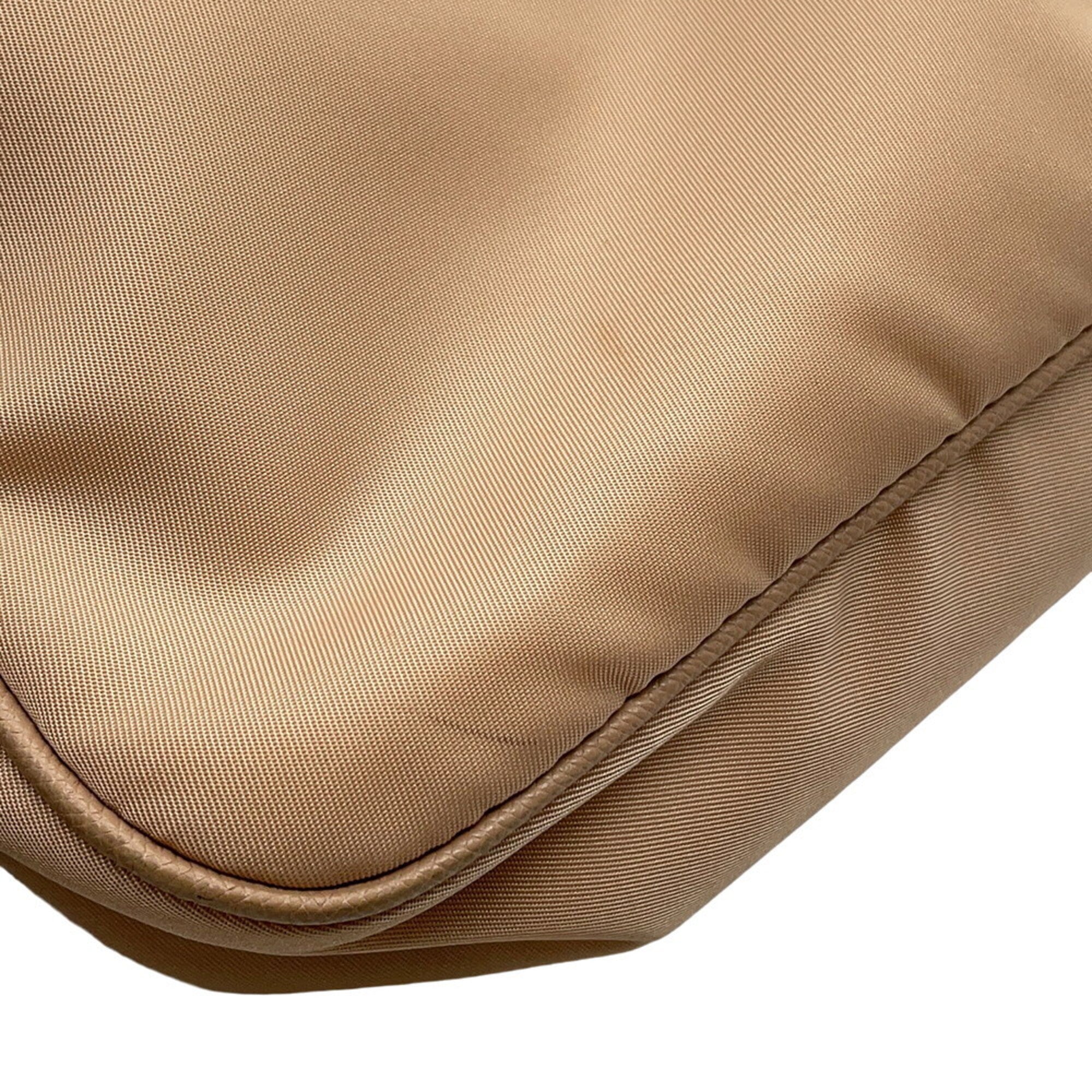 Prada Beige Nylon Handbag Shoulder Bag (Pre-Owned)
