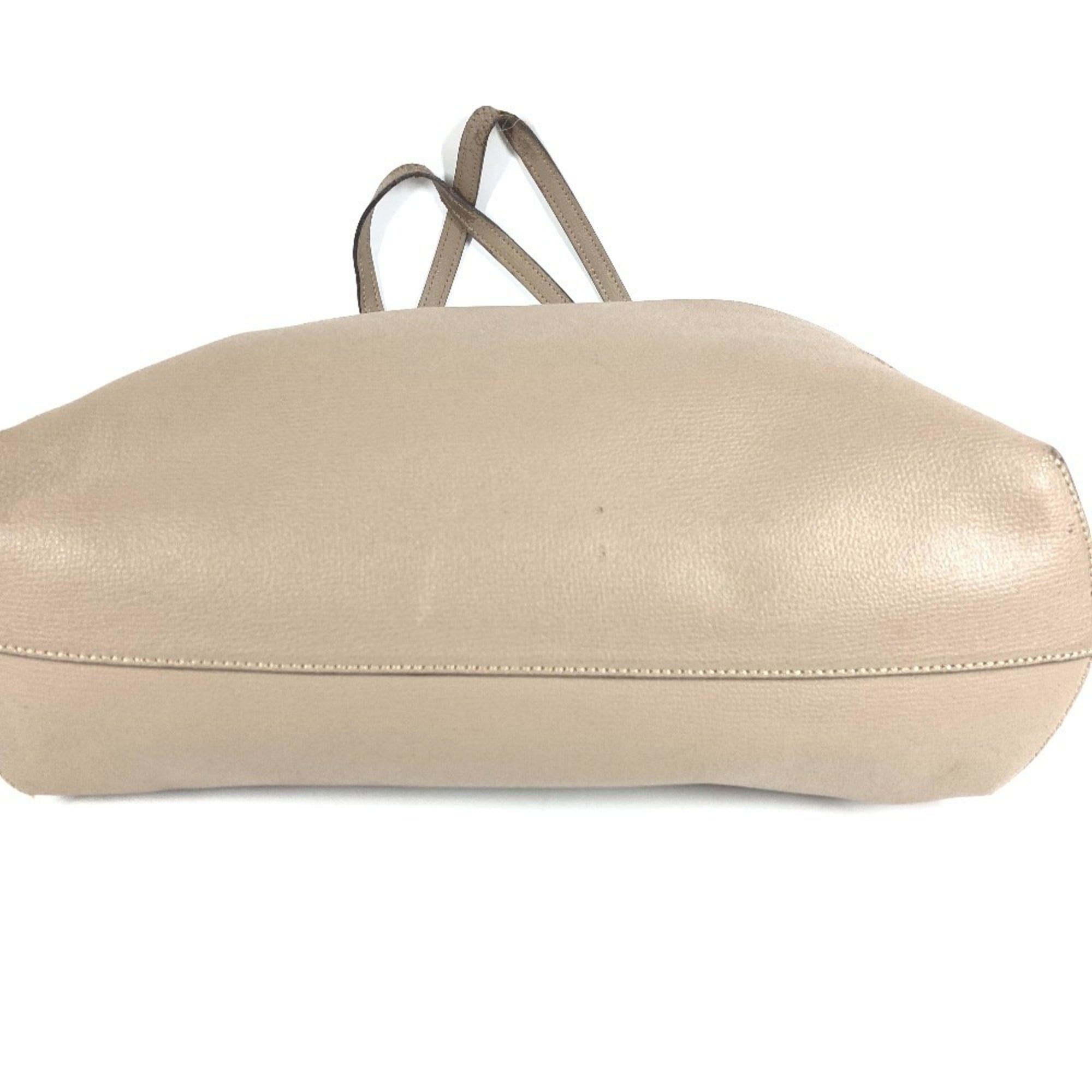 Fendi Beige Leather Handbag Shoulder Bag Tote Bag (Pre-Owned)
