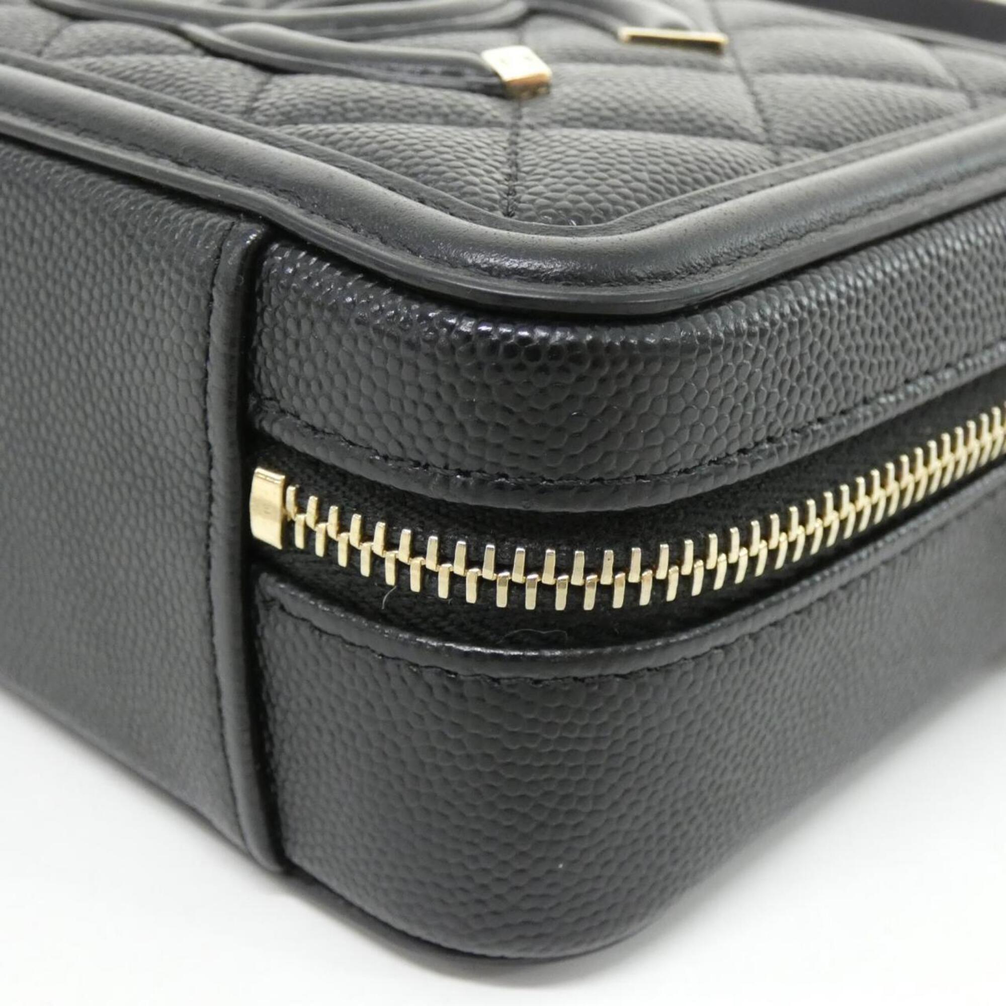 Chanel Black Grained Calfskin Shoulder Bag (Pre-Owned)