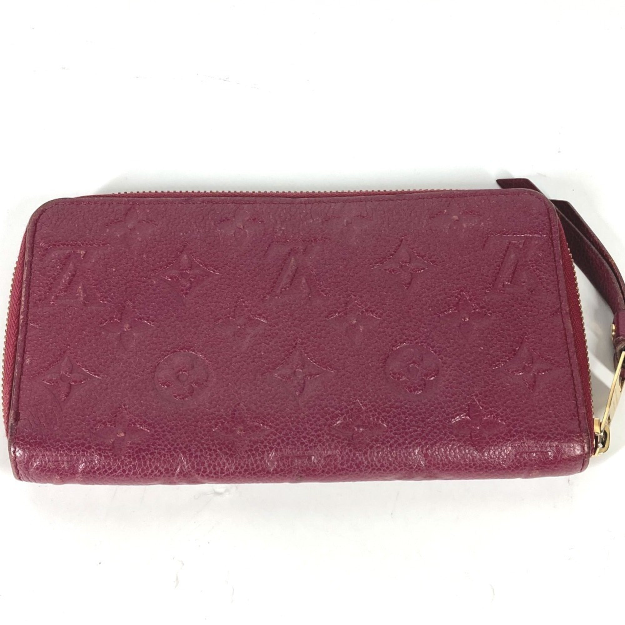 Louis Vuitton Aurore Red Color Monogram Empreinte Leather Long Bill Wallet (Bi-Fold) (Pre-Owned)