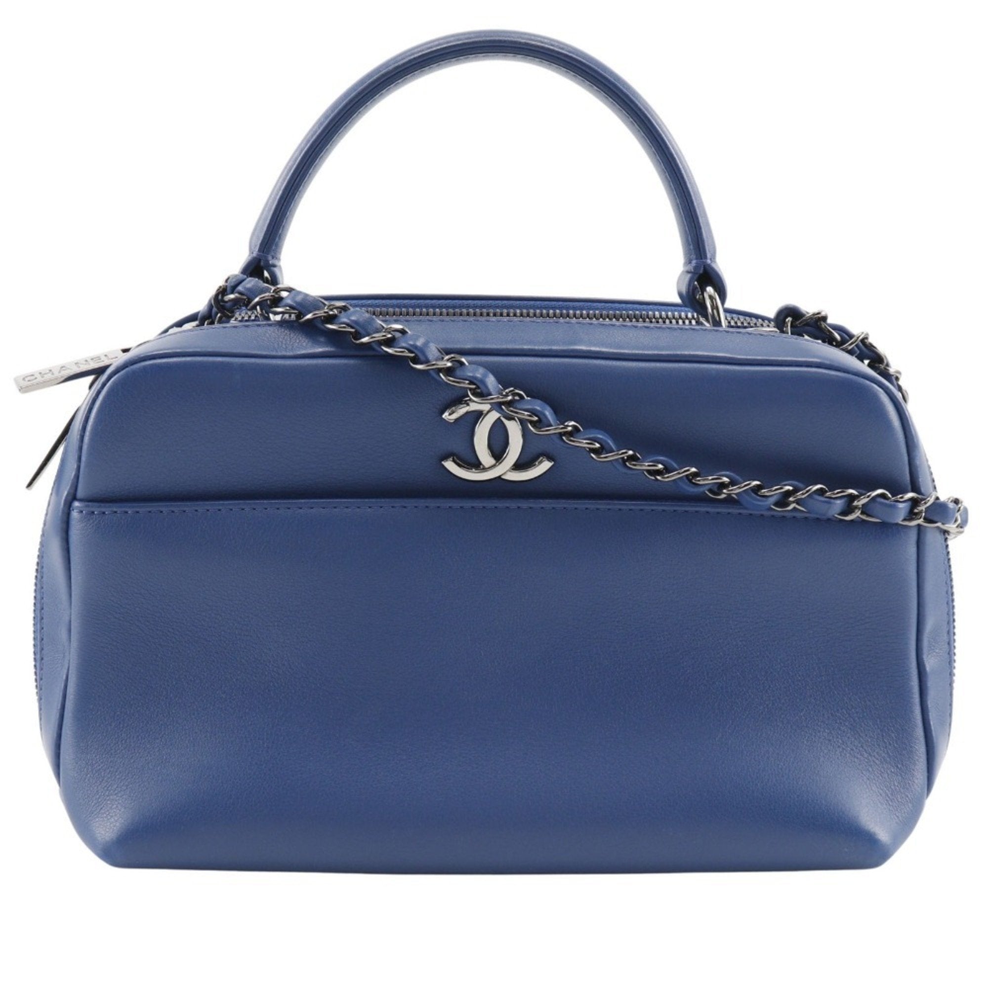 Chanel Blue Leather Handbag (Pre-Owned)