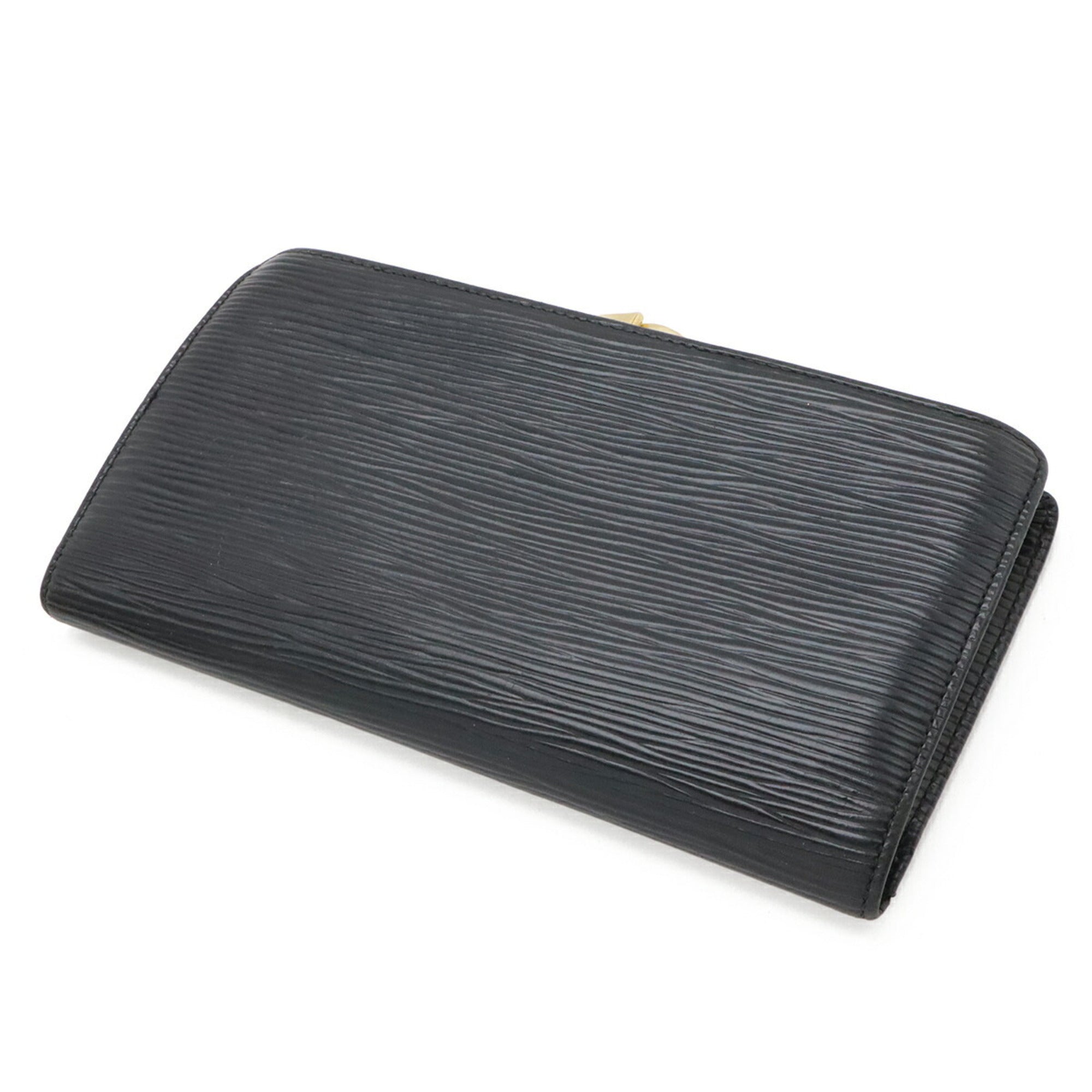 Louis Vuitton Black Noir Epi Leather Long Wallet (Bi-Fold) (Pre-Owned)