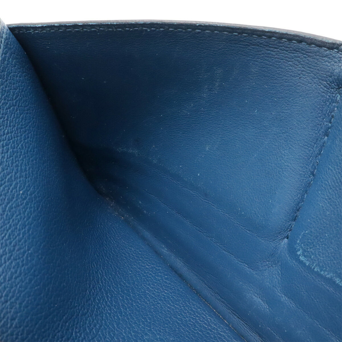 Hermes Blue Leather Long Wallet (Bi-Fold) (Pre-Owned)