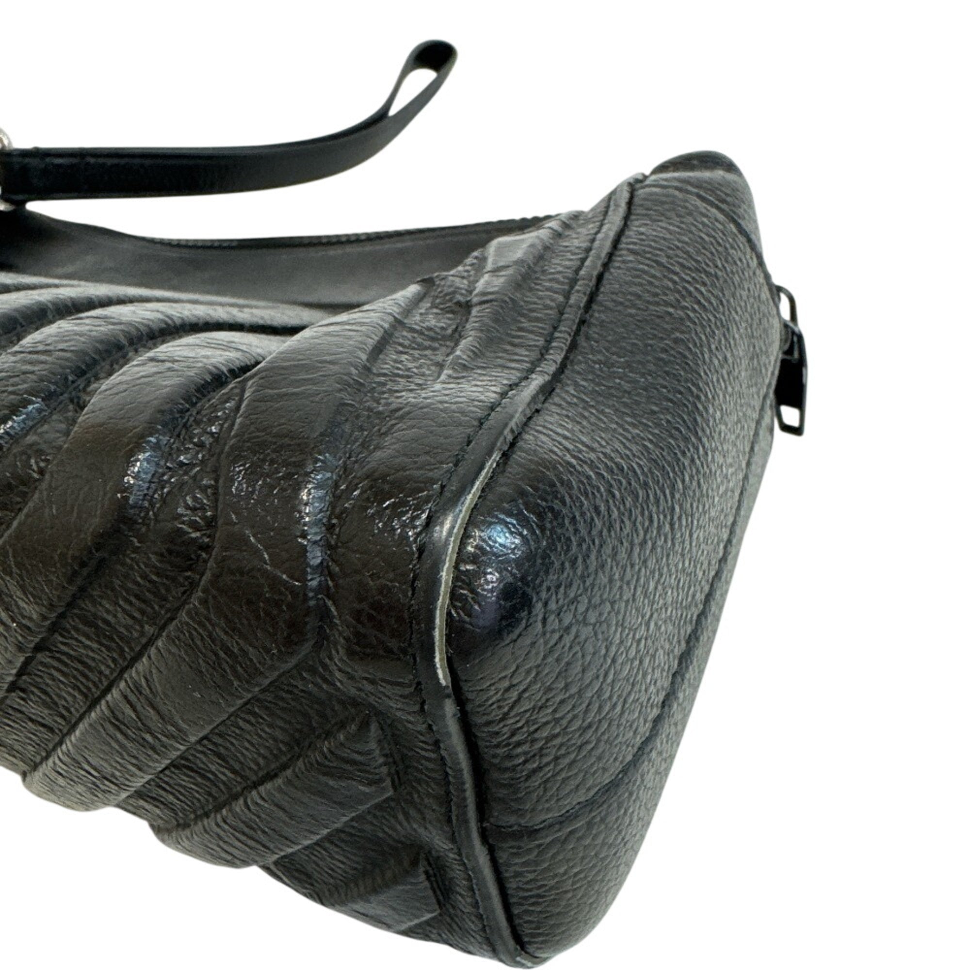 Balenciaga Black Leather Clutch Bag Pouch (Pre-Owned)
