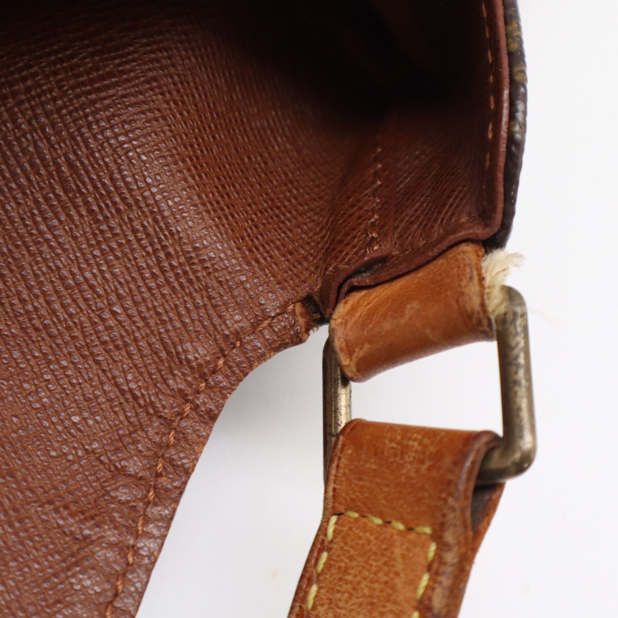 Louis Vuitton Beige Brown Monogram Coated Canvas Leather Shoulder Bag (Pre-Owned)
