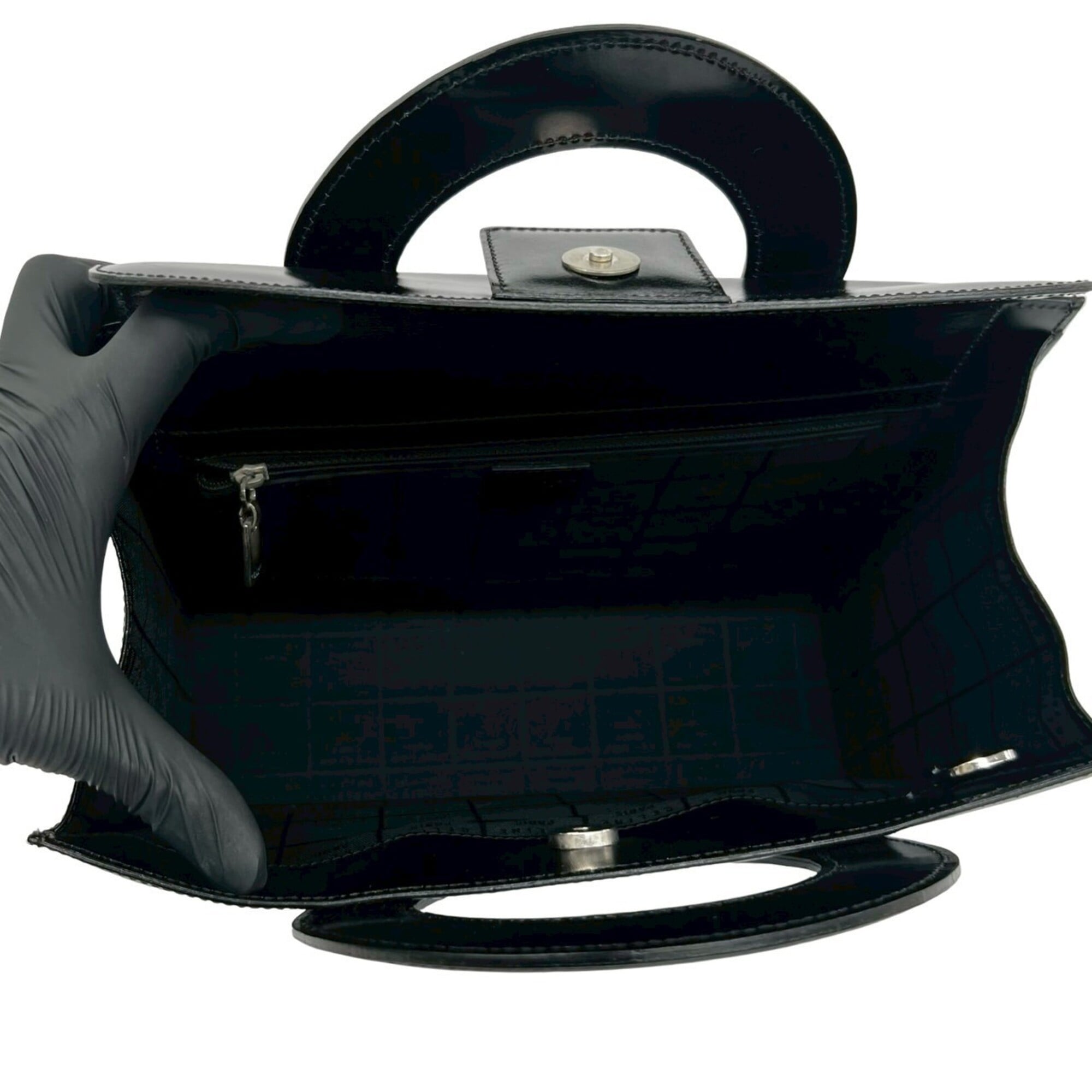 Celine Black Leather Handbag Shoulder Bag Tote Bag (Pre-Owned)