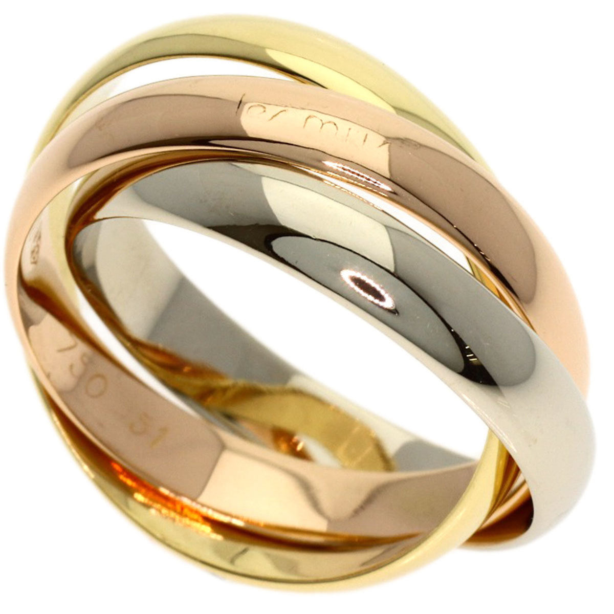 Cartier Trinity Pink White Yellow Band Ring (Pre-Owned)