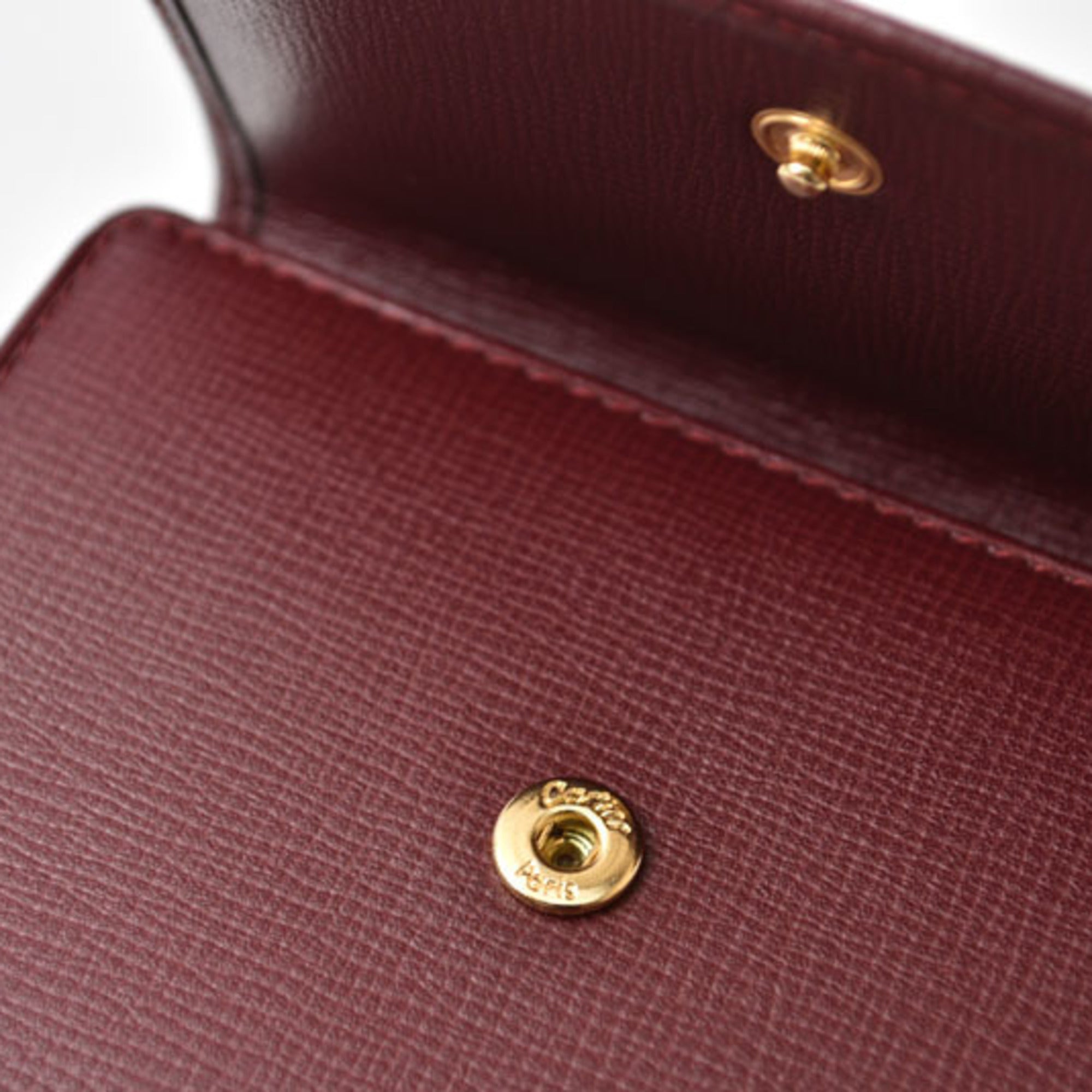 Cartier Bordeaux Leather Wallet (Tri-Fold) (Pre-Owned)