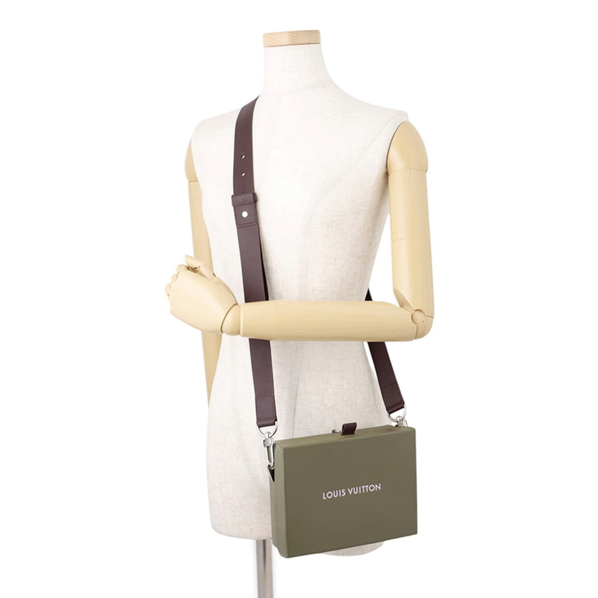 Louis Vuitton Green Khaki Leather Shoulder Bag (Pre-Owned)