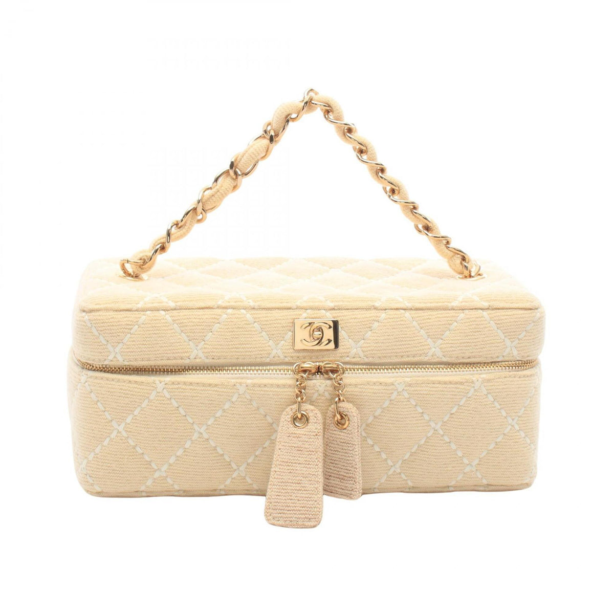 Chanel Ivory Canvas Handbag (Pre-Owned)
