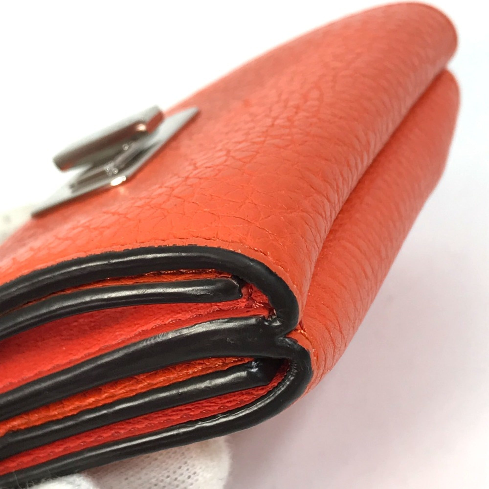 Fendi Orange Leather Wallet (Tri-Fold) (Pre-Owned)