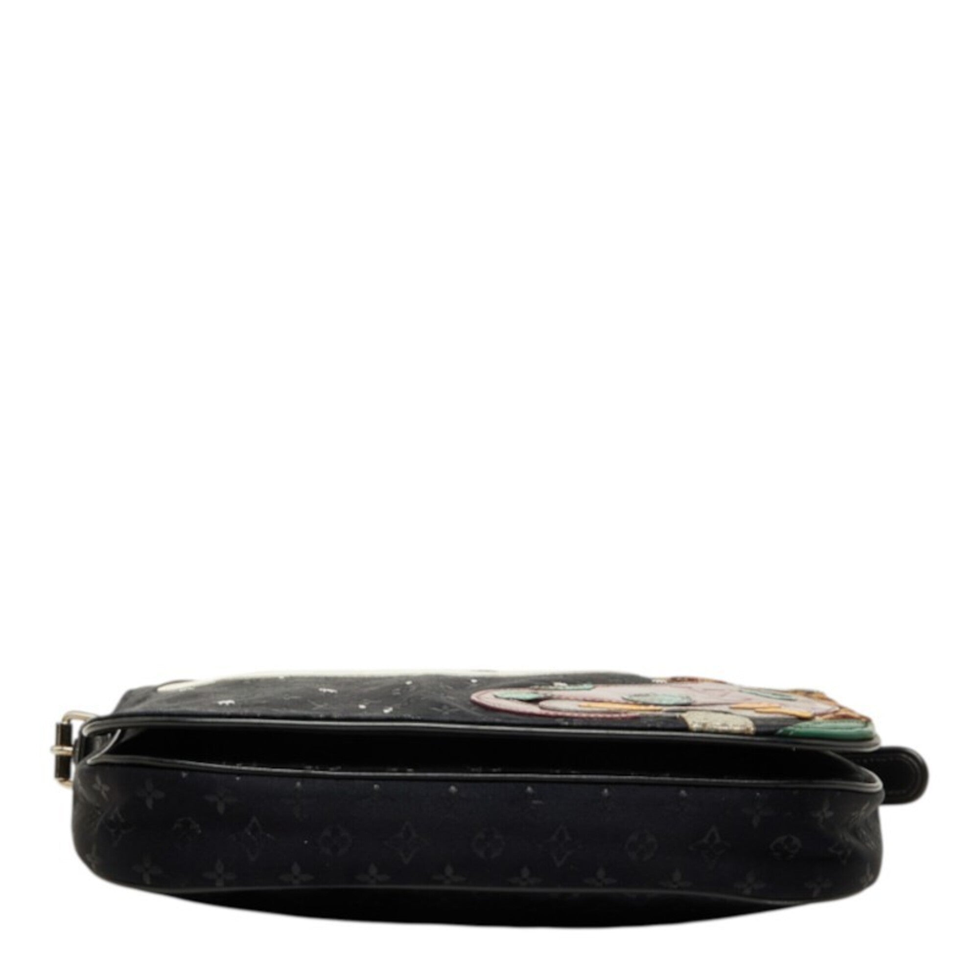 Louis Vuitton Black Monogram Noir Satin Leather Shoulder Bag (Pre-Owned)