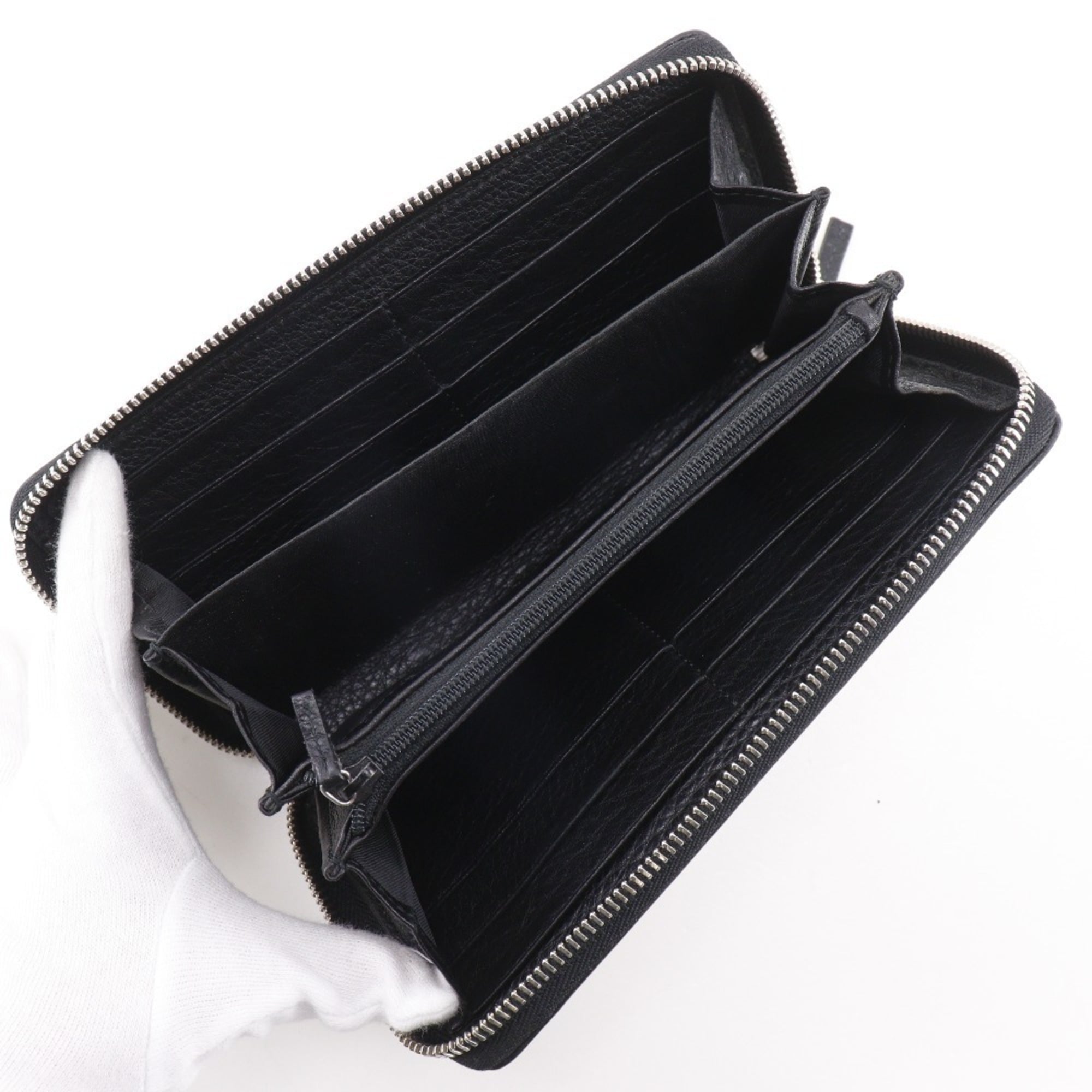 Gucci Black Leather Long Wallet (Bi-Fold) (Pre-Owned)