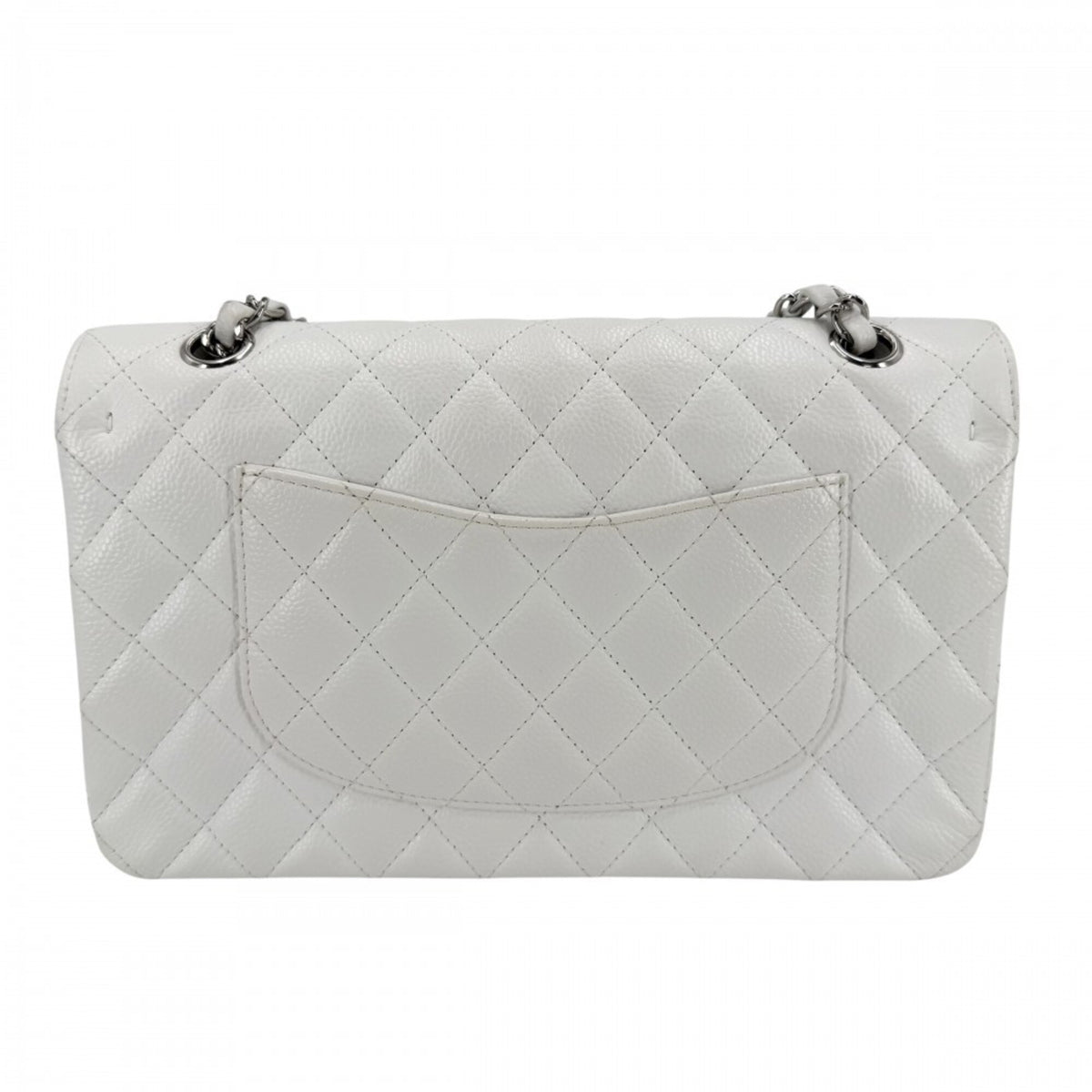 Chanel White Grained Calfskin Shoulder Bag (Pre-Owned)