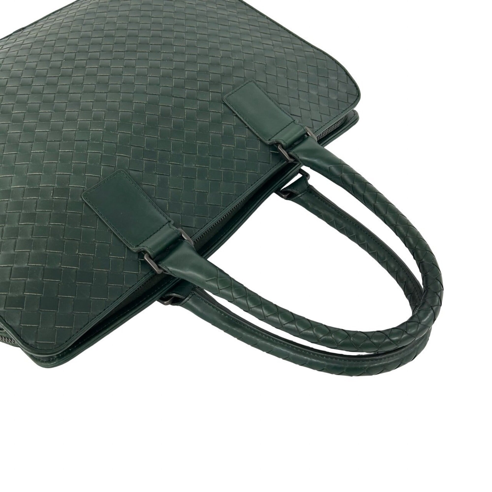 Bottega Veneta Green Leather Briefcase (Pre-Owned)