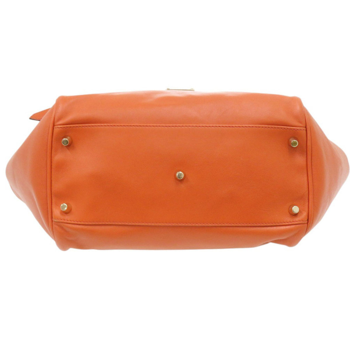 Burberry Orange Leather Tote Bag (Pre-Owned)