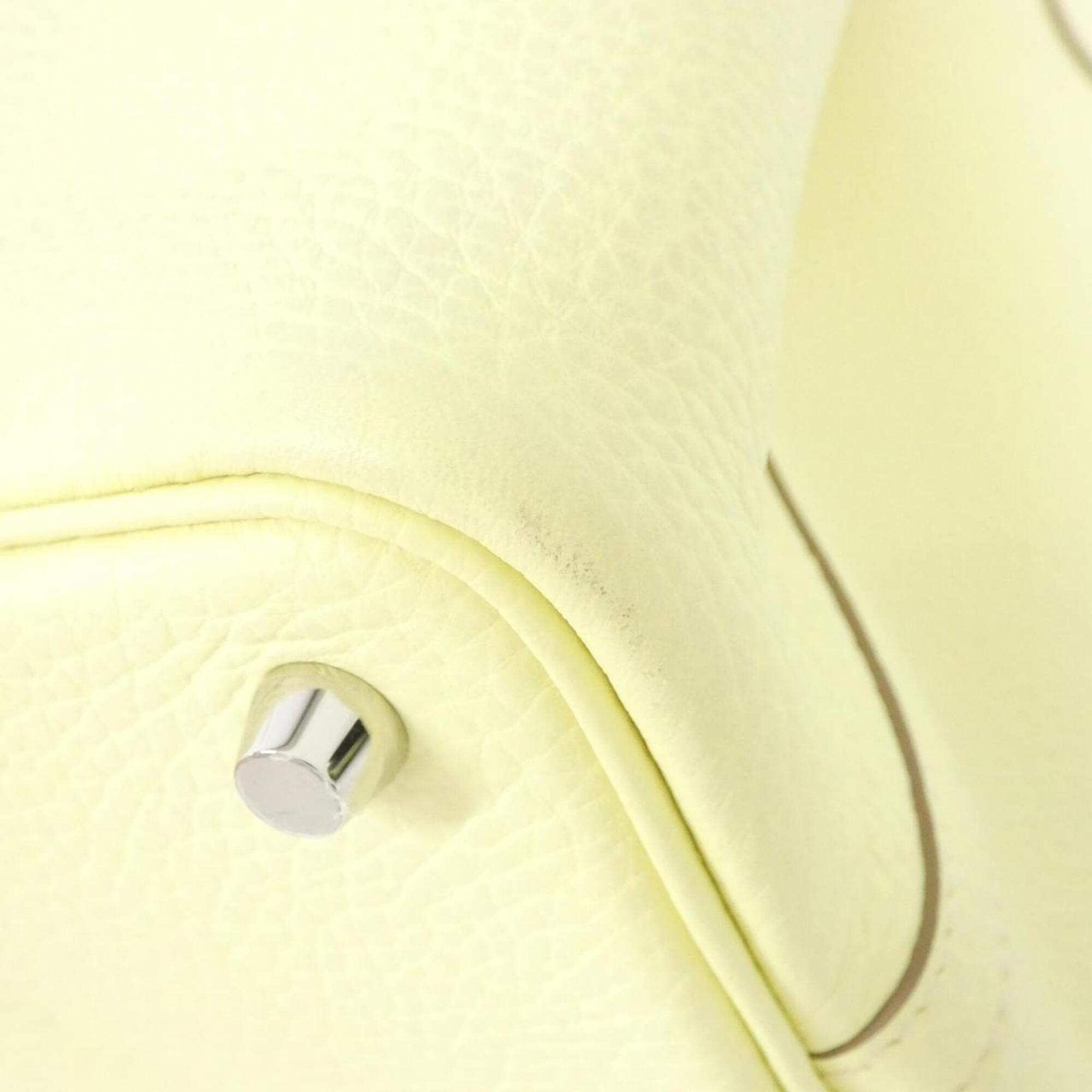 Hermes Jaune Yellow Taurillon Clemence Leather Handbag (Pre-Owned)