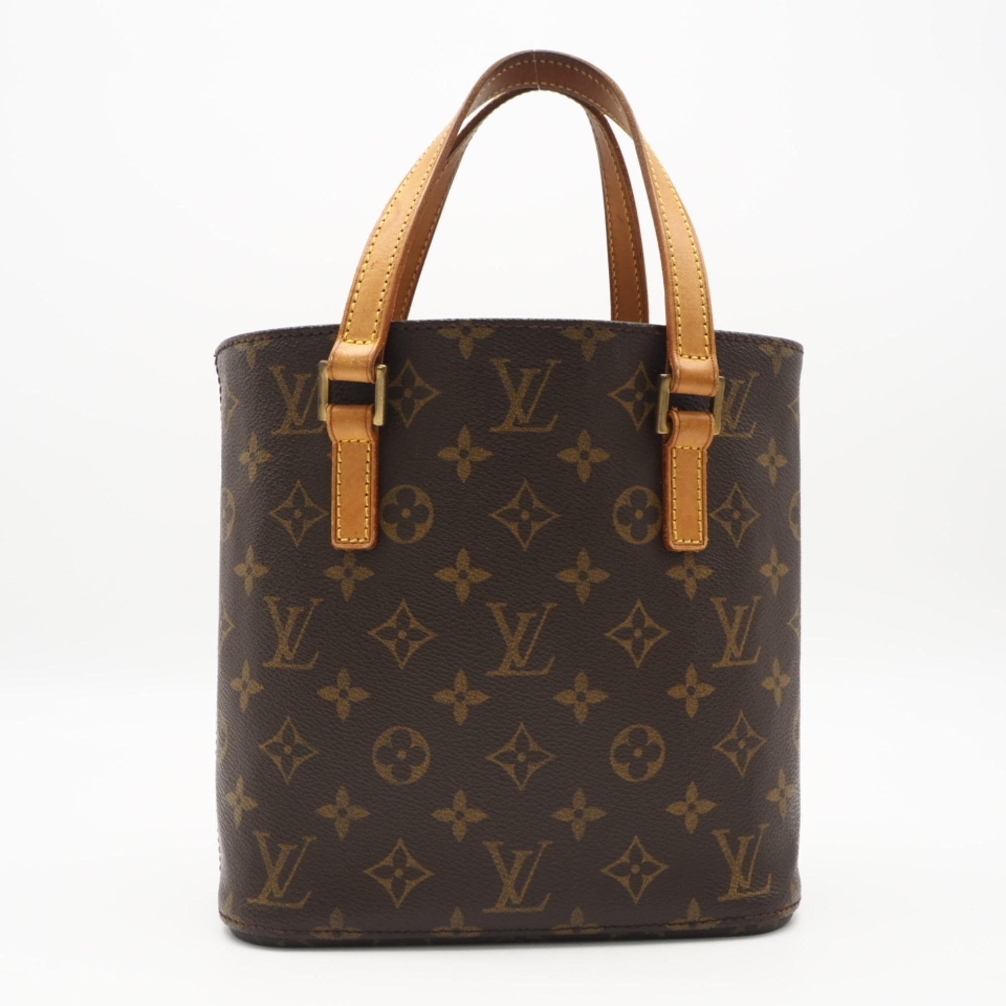 Louis Vuitton Monogram Beige Brown Coated Canvas Leather Handbag (Pre-Owned)