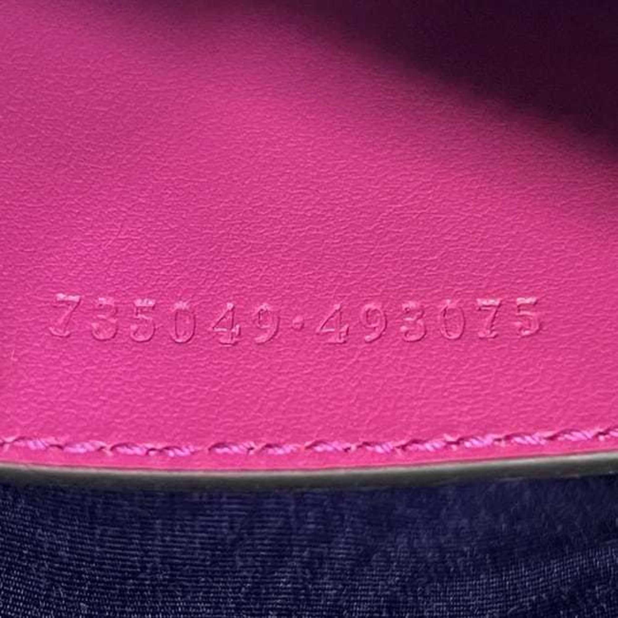 Gucci Pink Nylon Leather Canvas Shoulder Bag (Pre-Owned)