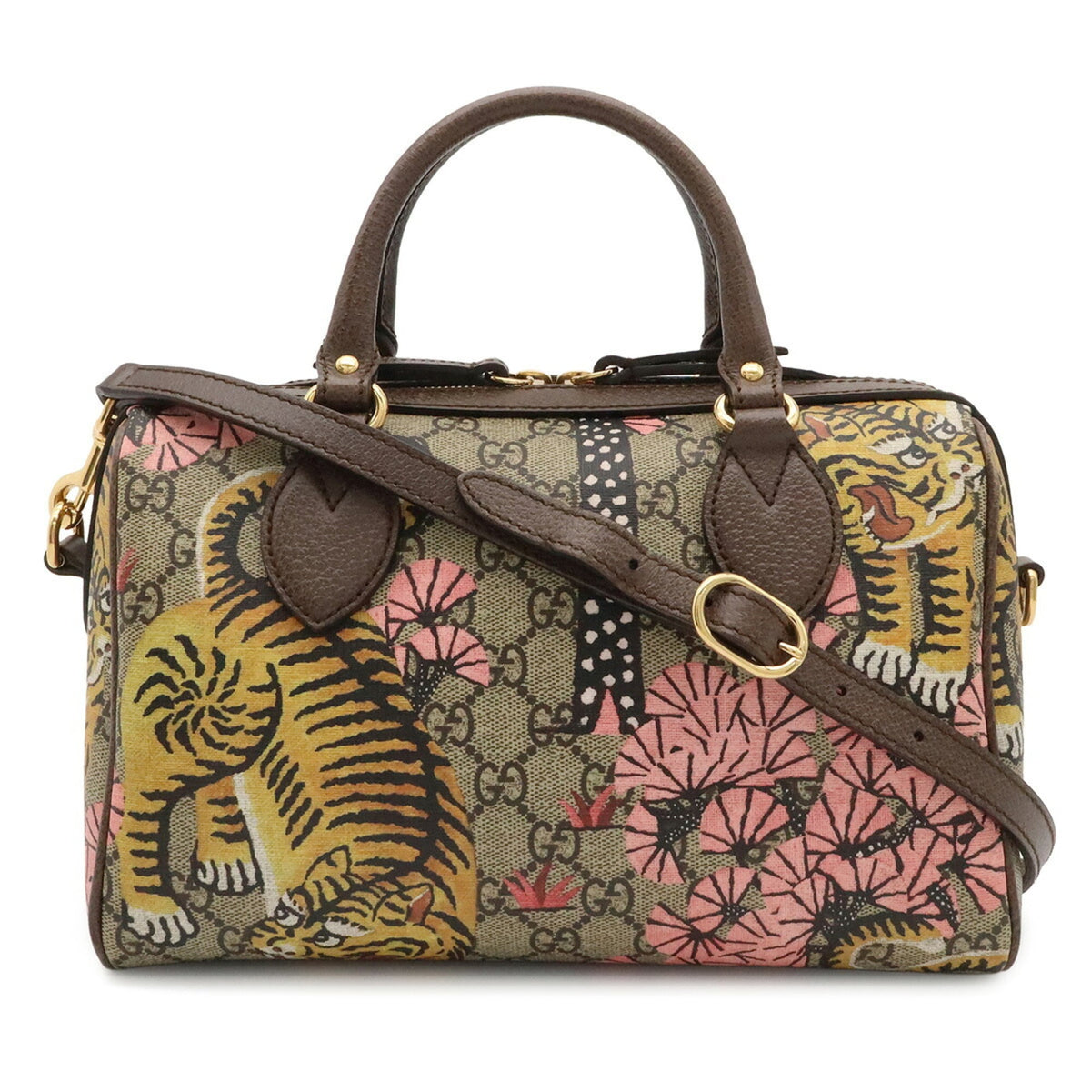 Gucci Beige Brown Brown Multi-Color Gg Supreme Handbag Shoulder Bag (Pre-Owned)