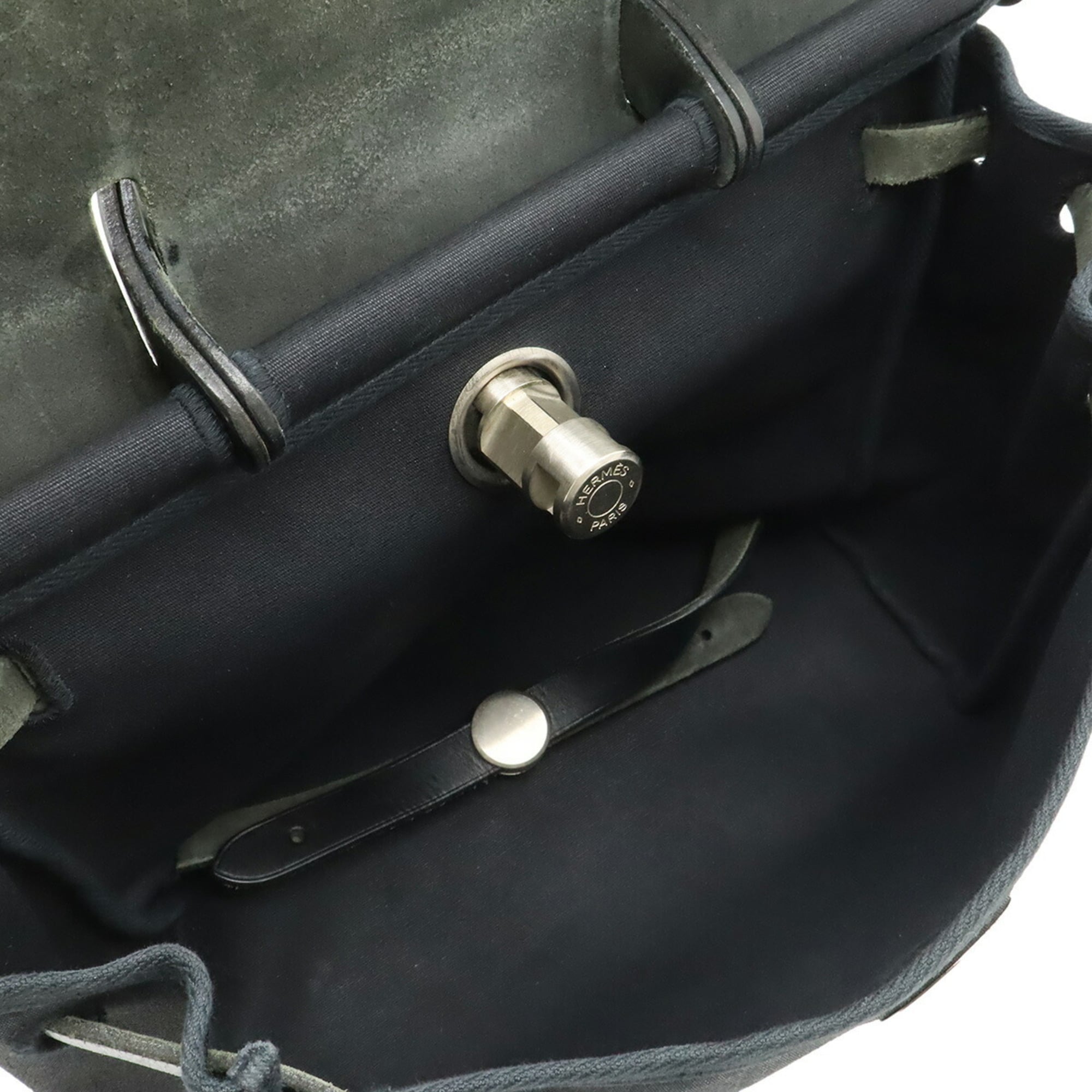 Hermes Black Toile Officier Backpack Handbag (Pre-Owned)