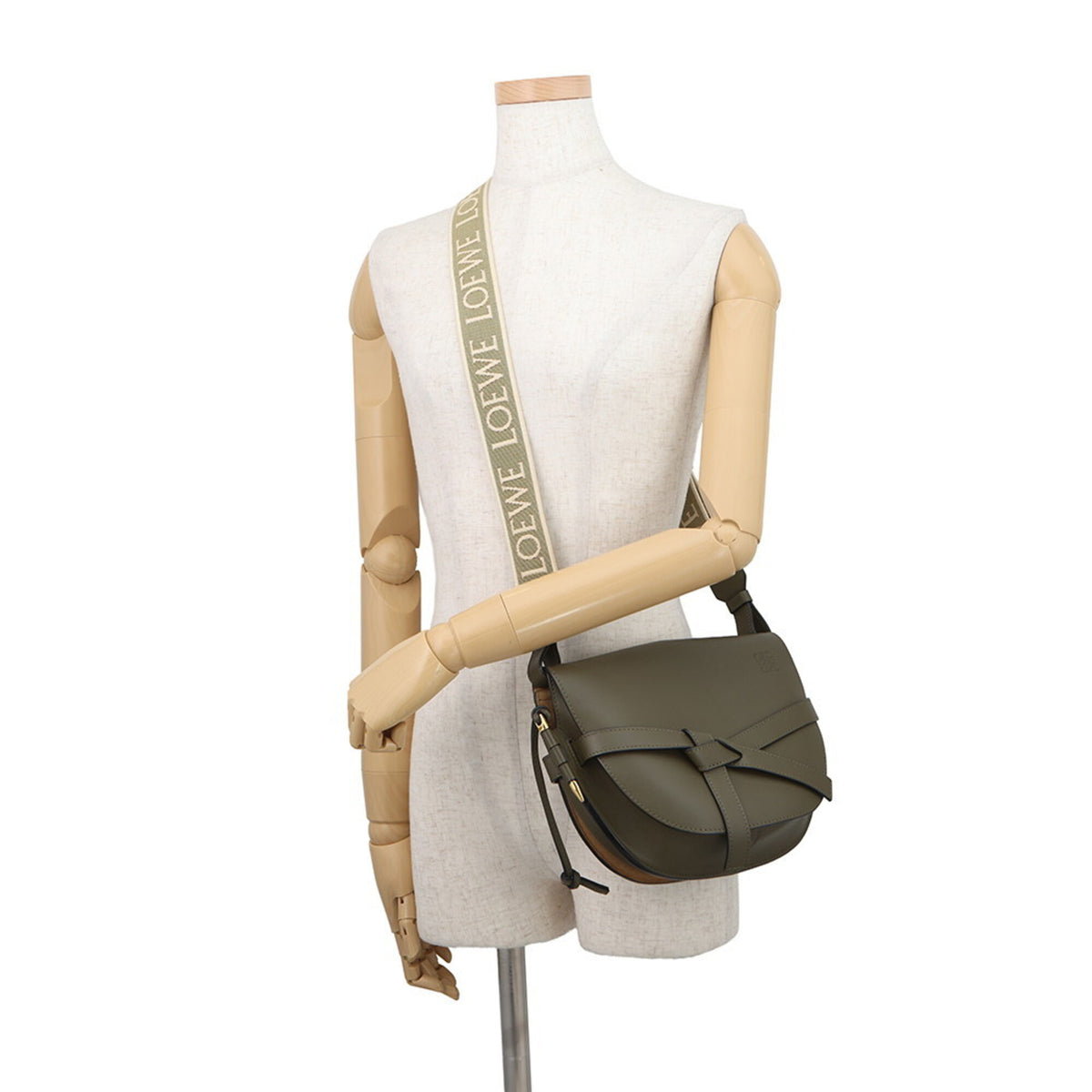 Loewe Olive Leather Handbag Shoulder Bag (Pre-Owned)