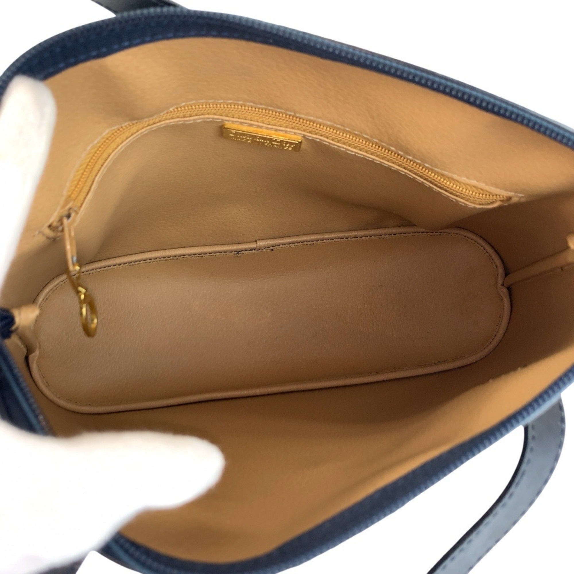 Christian Dior Navy Pvc Leather Handbag Shoulder Bag (Pre-Owned)