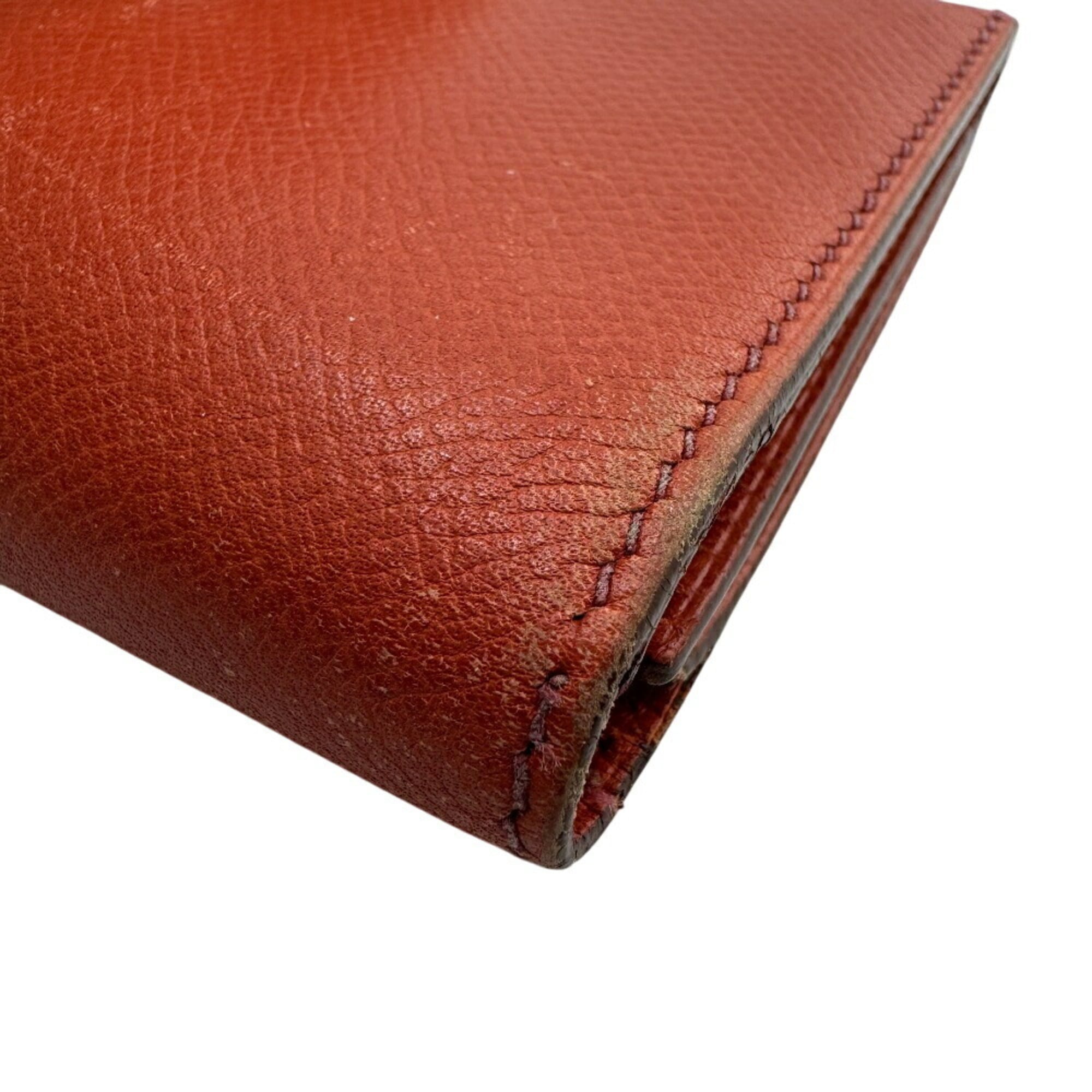 Hermes Orange Epsom Leather Long Wallet (Bi-Fold) (Pre-Owned)