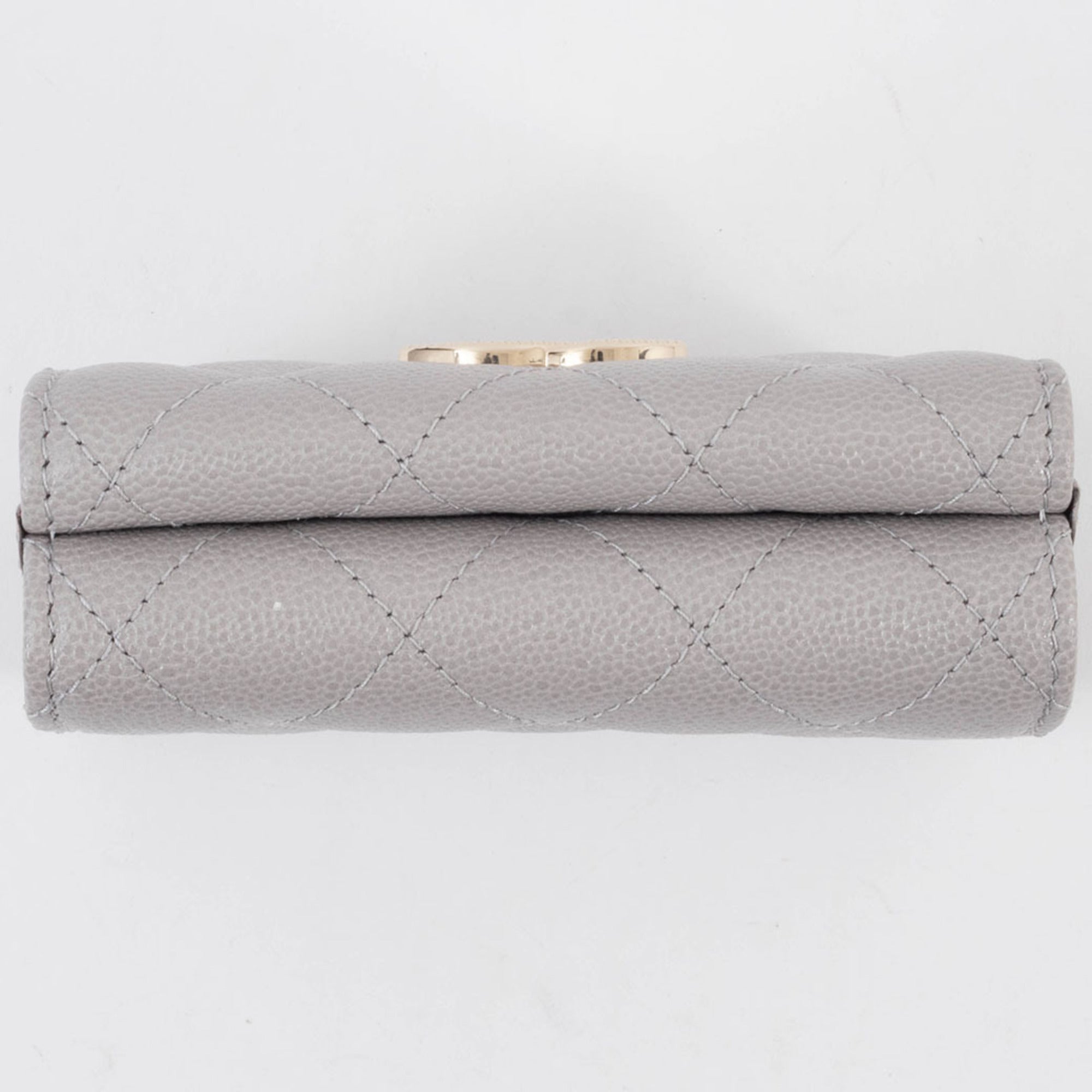 Chanel Grayish Leather Wallet (Tri-Fold) (Pre-Owned)